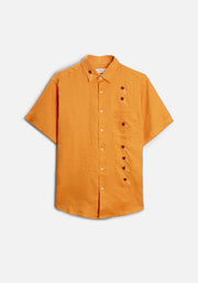 Camisa H Harlem Lino APL Bord. Ocre