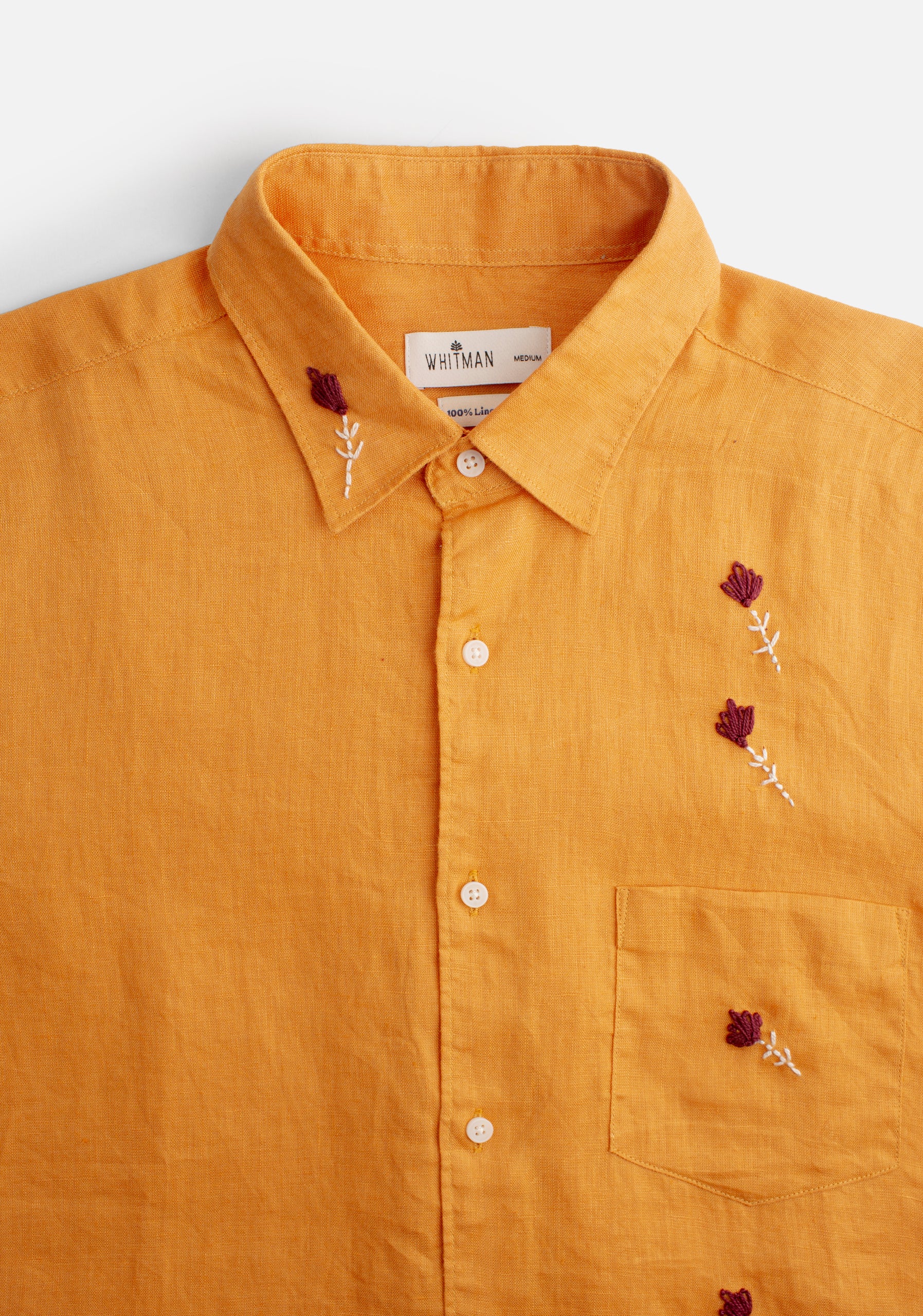 Camisa H Harlem Lino APL Bord. Ocre