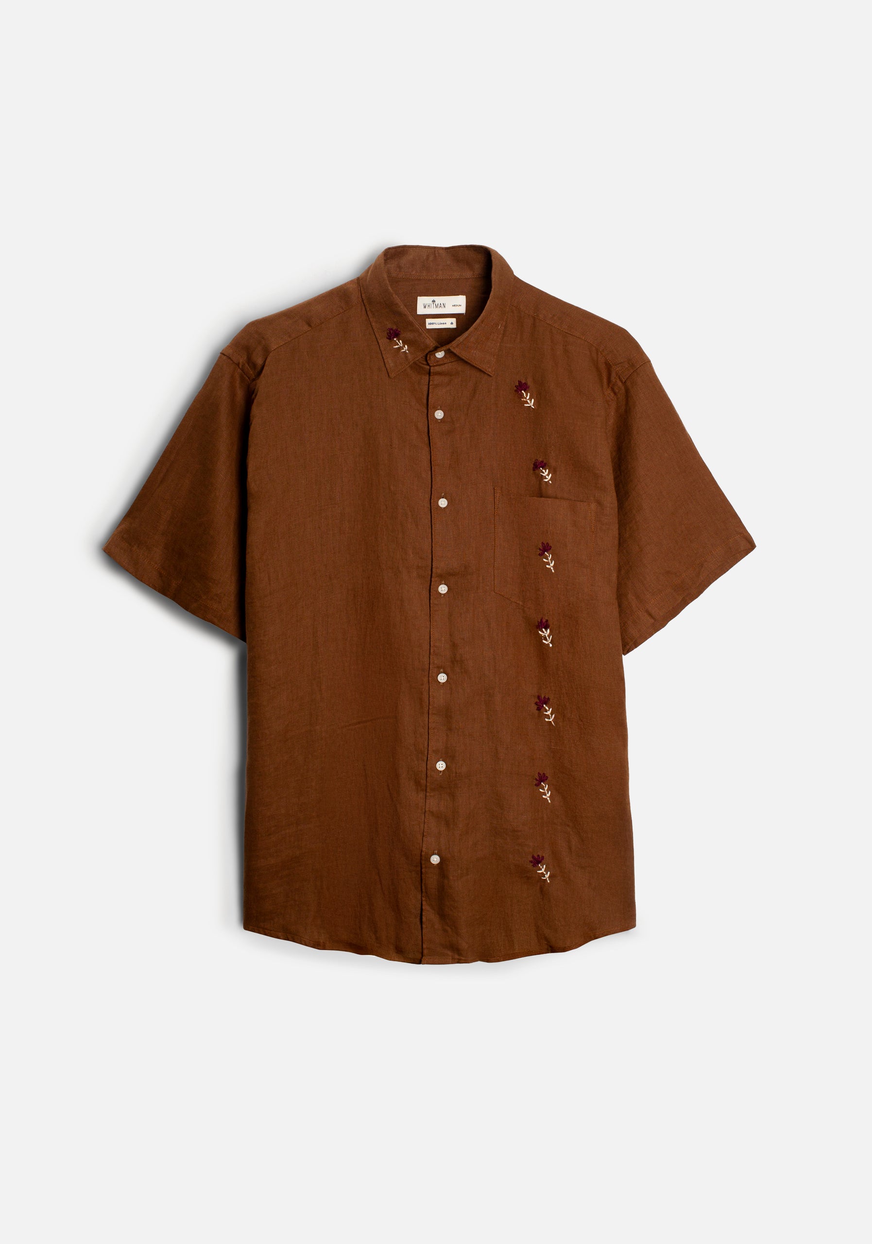 Camisa H Harlem Lino APL. Bord. Tabaco