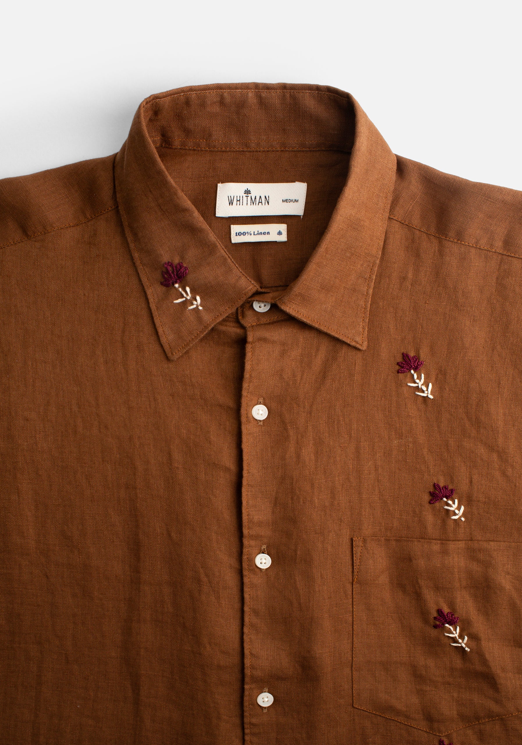 Camisa H Harlem Lino APL. Bord. Tabaco