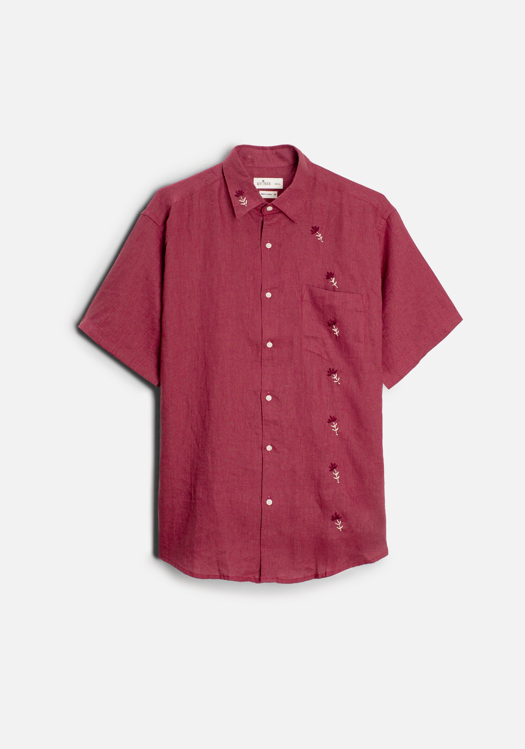 Camisa H Harlem Lino APL. Bord. Vino Tinto