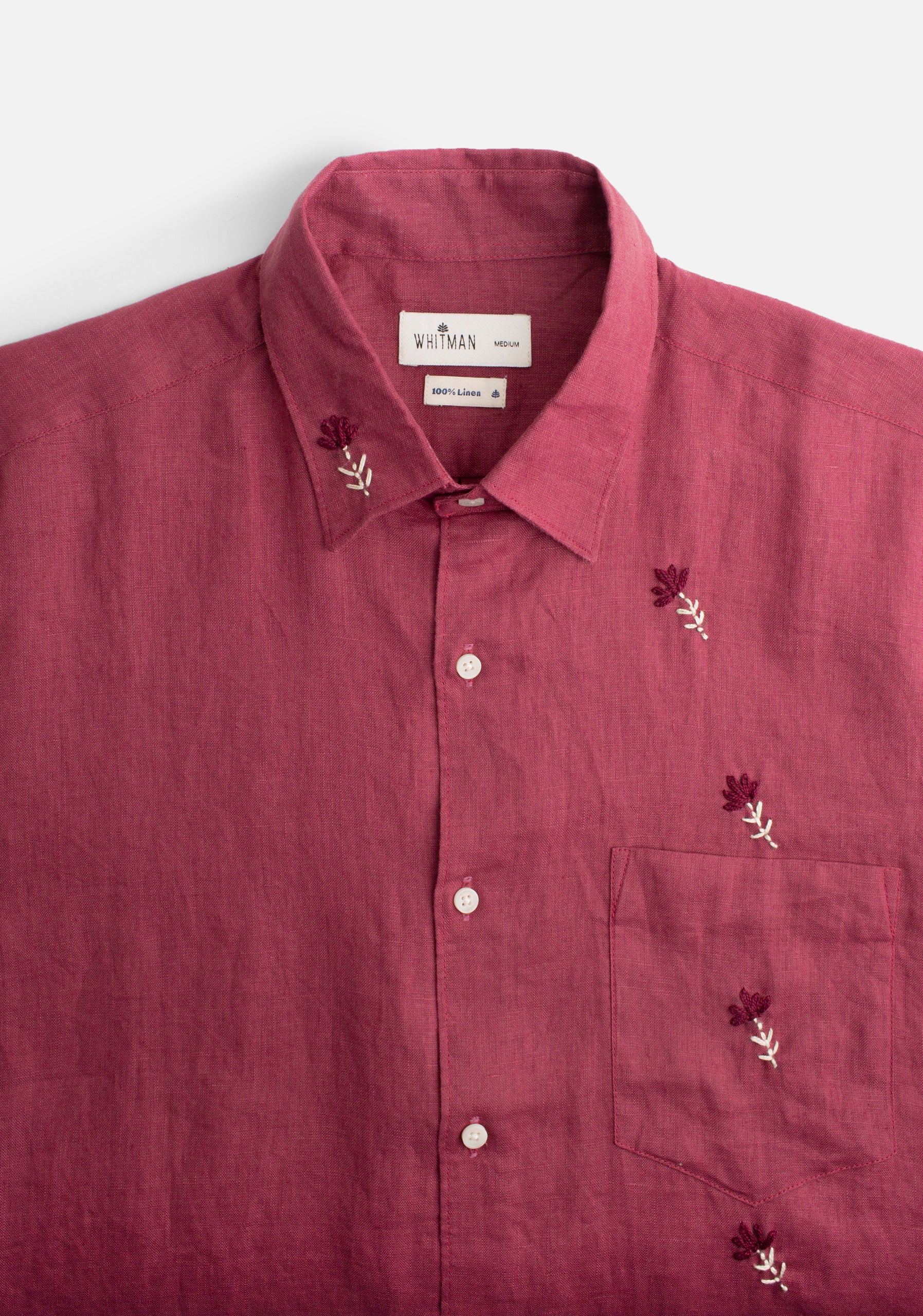 Camisa H Harlem Lino APL. Bord. Vino Tinto