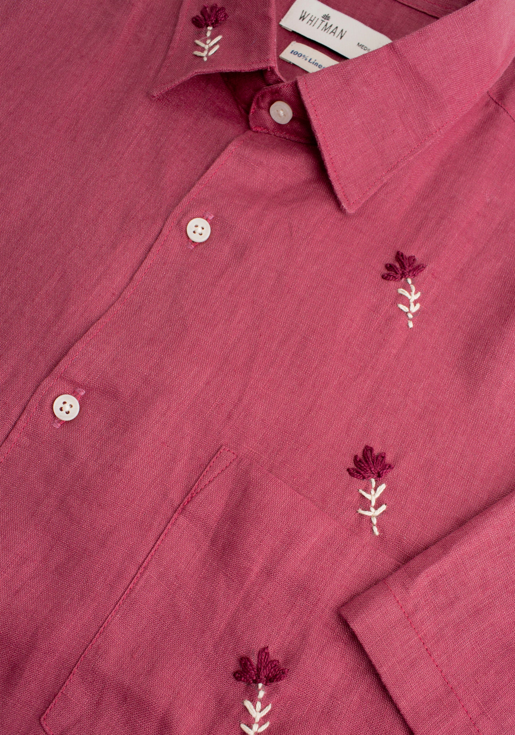 Camisa H Harlem Lino APL. Bord. Vino Tinto