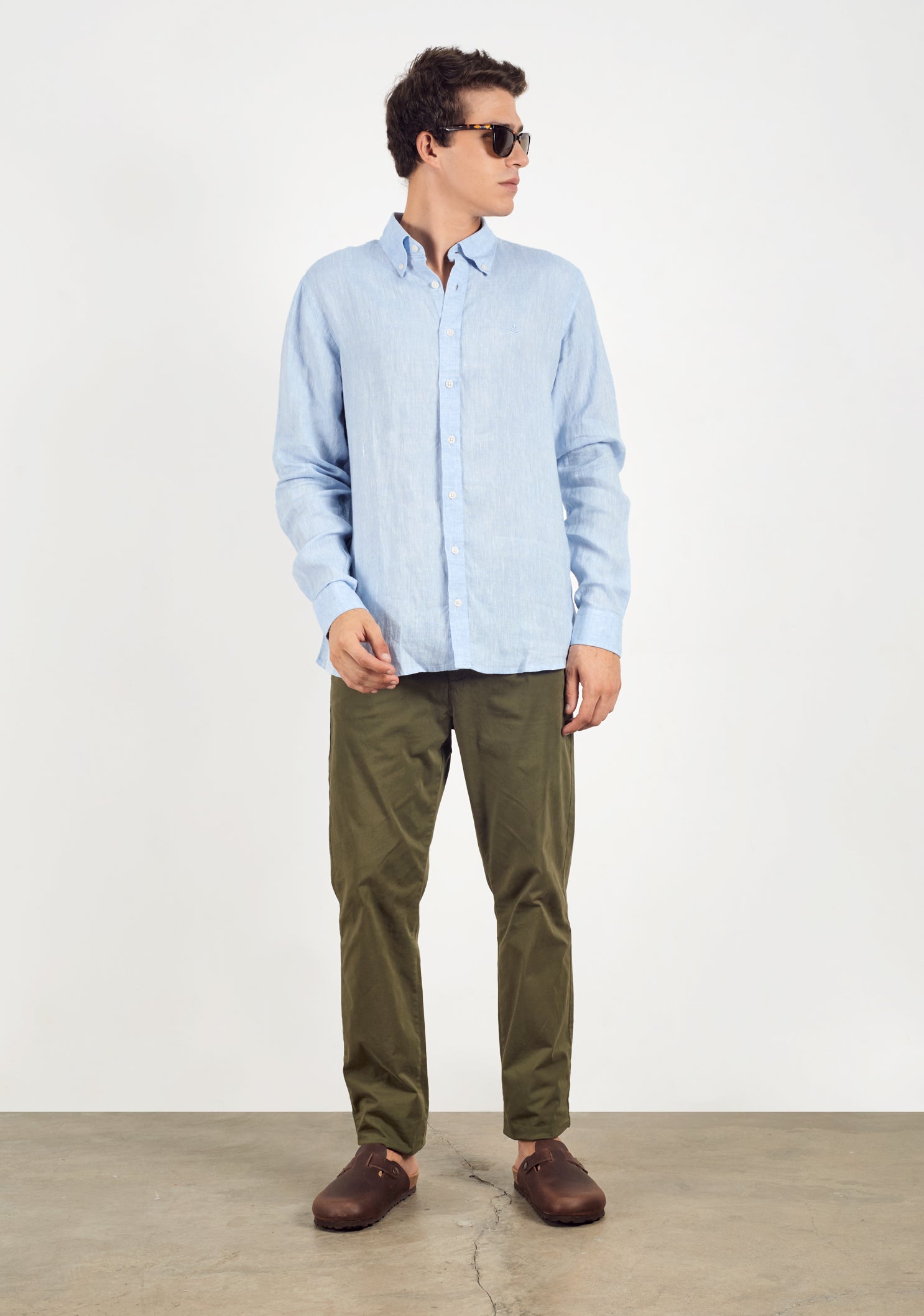 Camisa Lino CBD Azul Celeste L-Atn