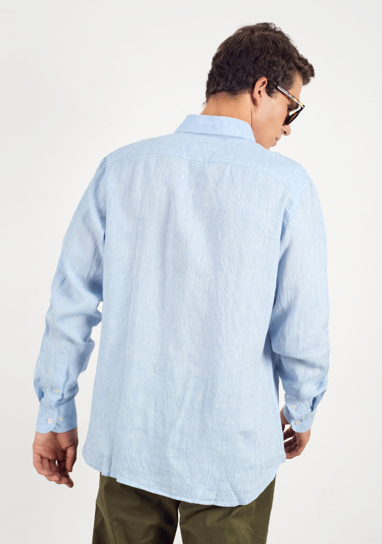 Camisa Lino CBD Azul Celeste L-Atn