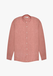 Camisa Lino Cuello Nerú Salmón