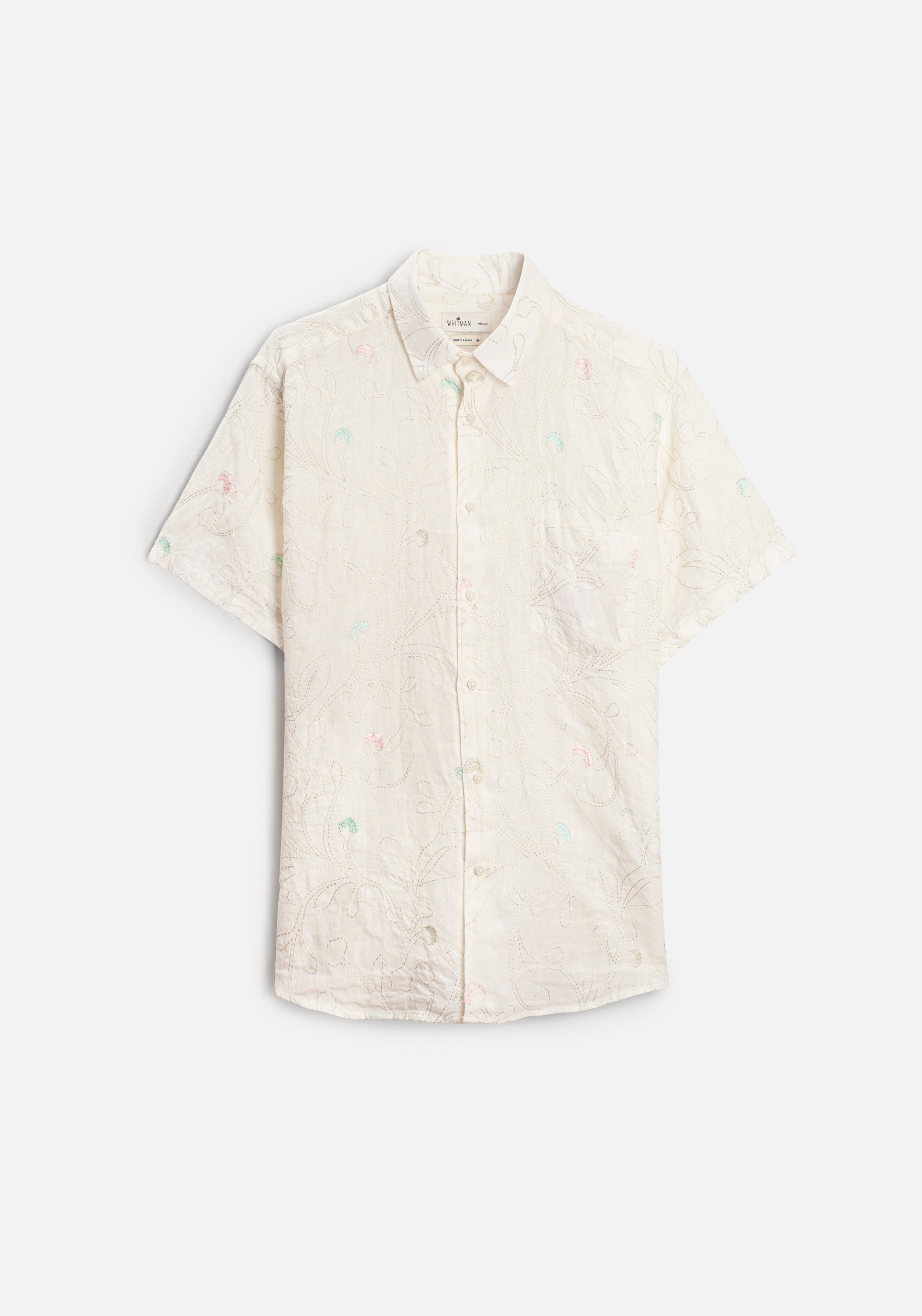 Camisa Lino Harlem Bordado Marfil
