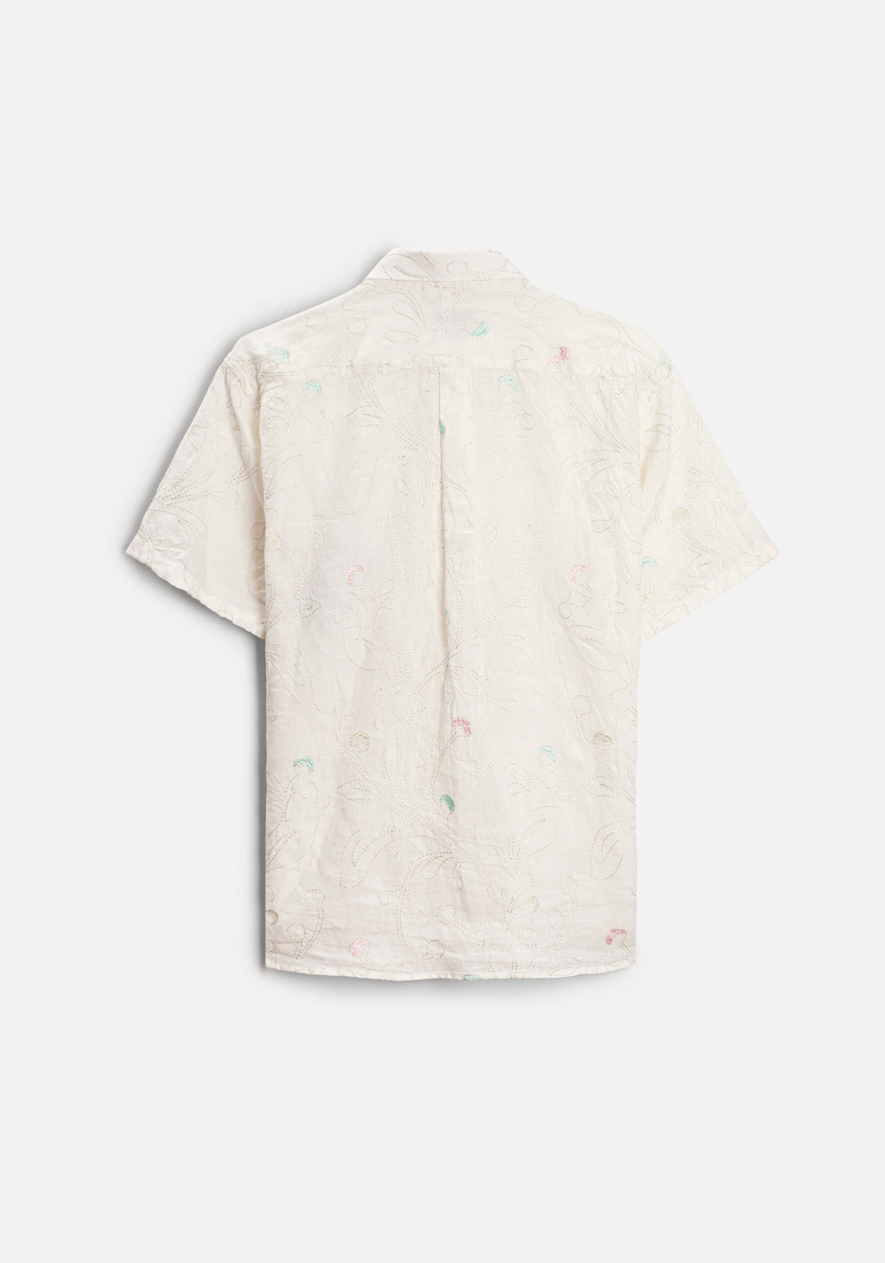 Camisa Lino Harlem Bordado Marfil