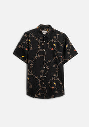 Camisa Lino Harlem Bordado Negro