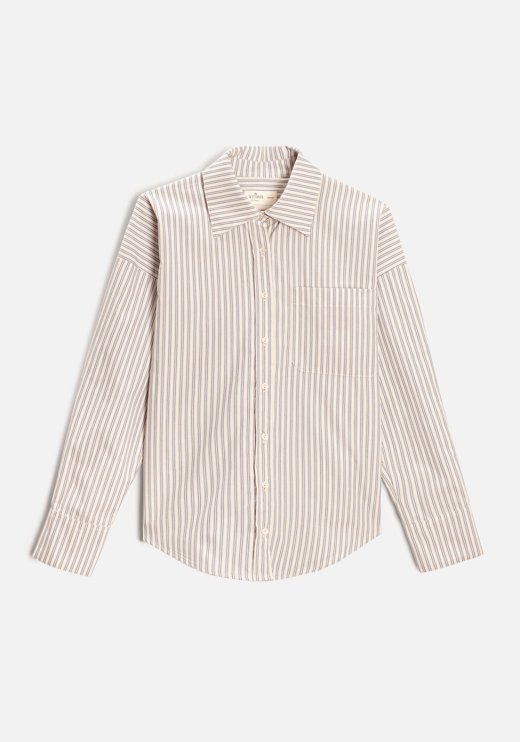 Camisa Antonella Rayas Marfil - Azul