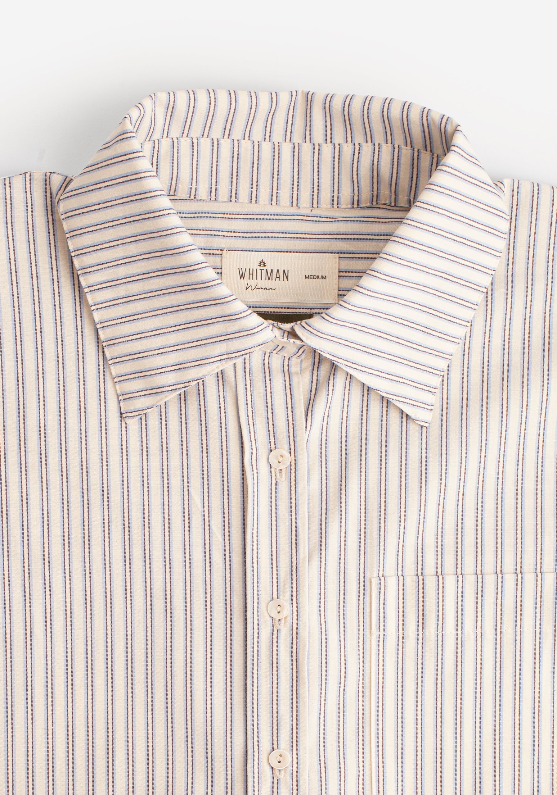 Camisa Antonella Rayas Marfil - Azul