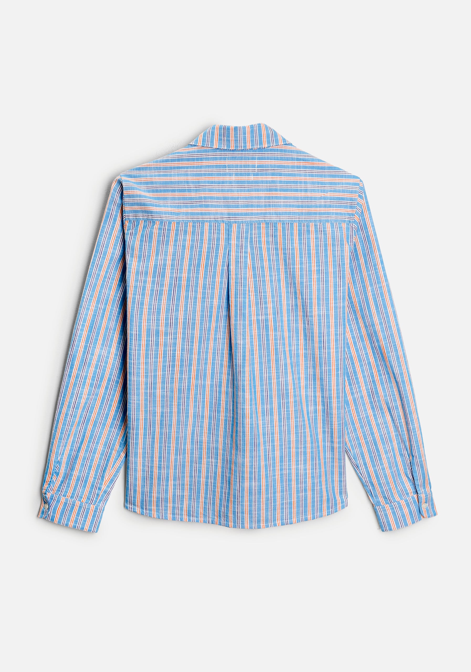 Camisa M Ciara Rayas Azul Med - Naranja