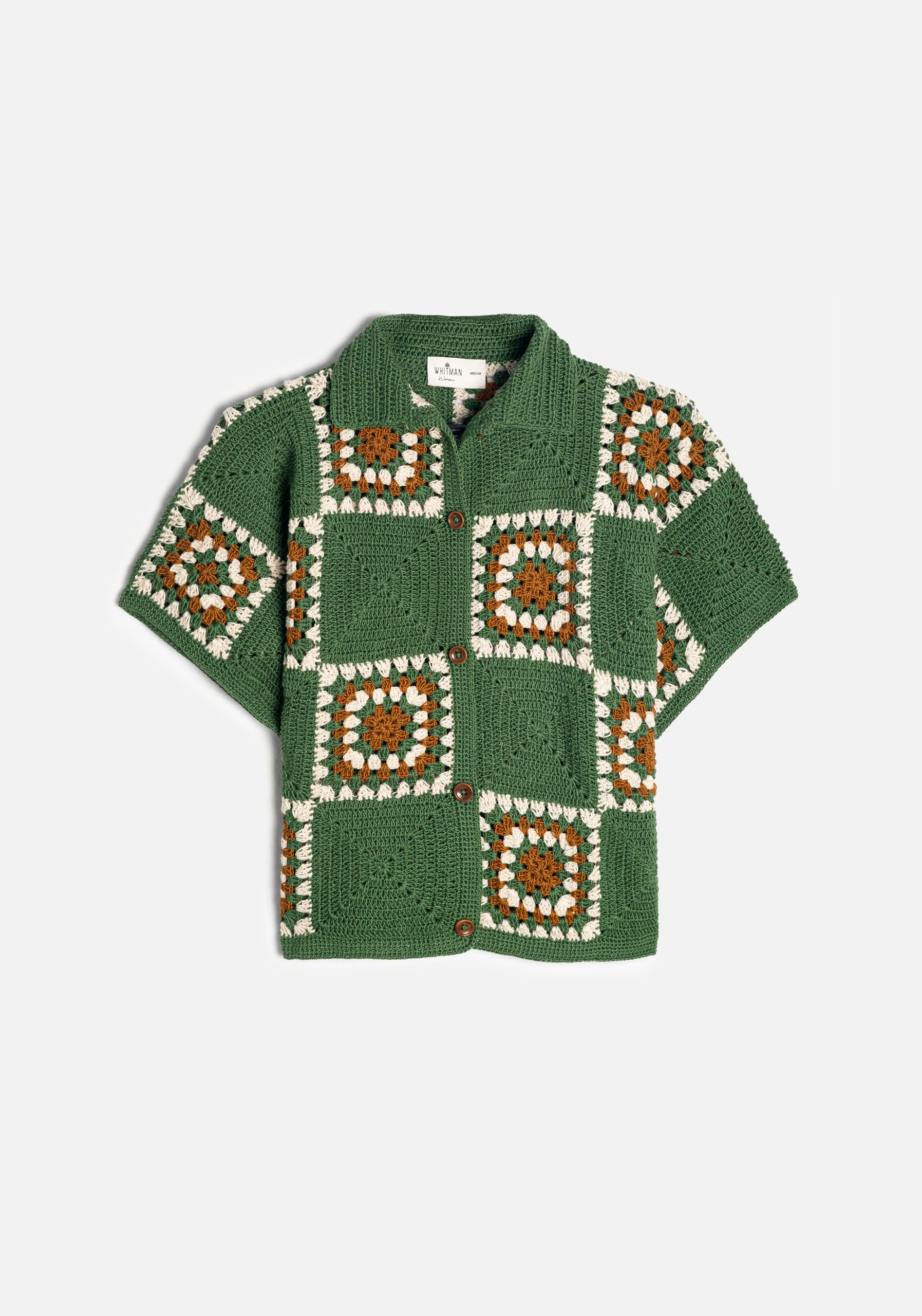 Camisa M Lucille Tejida Cuadros Verde