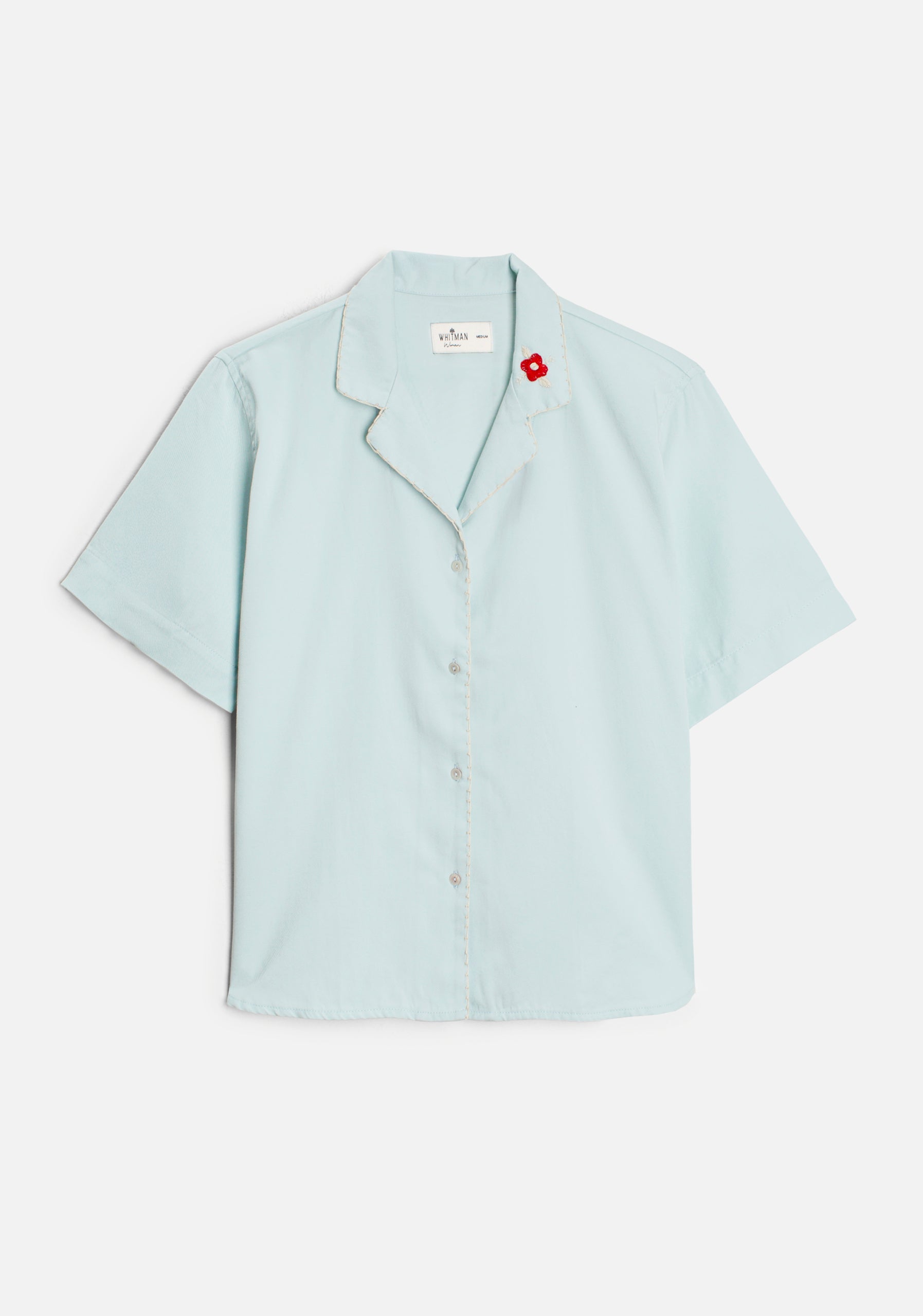 Camisa M Pavia APL. Bord. Cubana Azul Claro