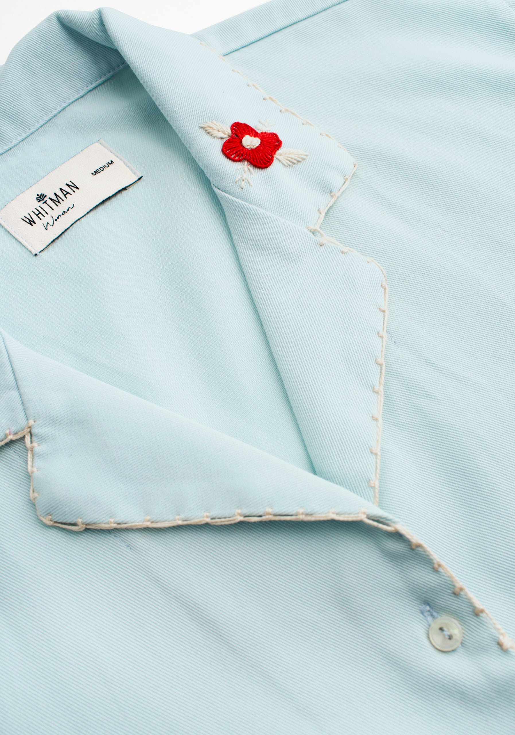 Camisa M Pavia APL. Bord. Cubana Azul Claro