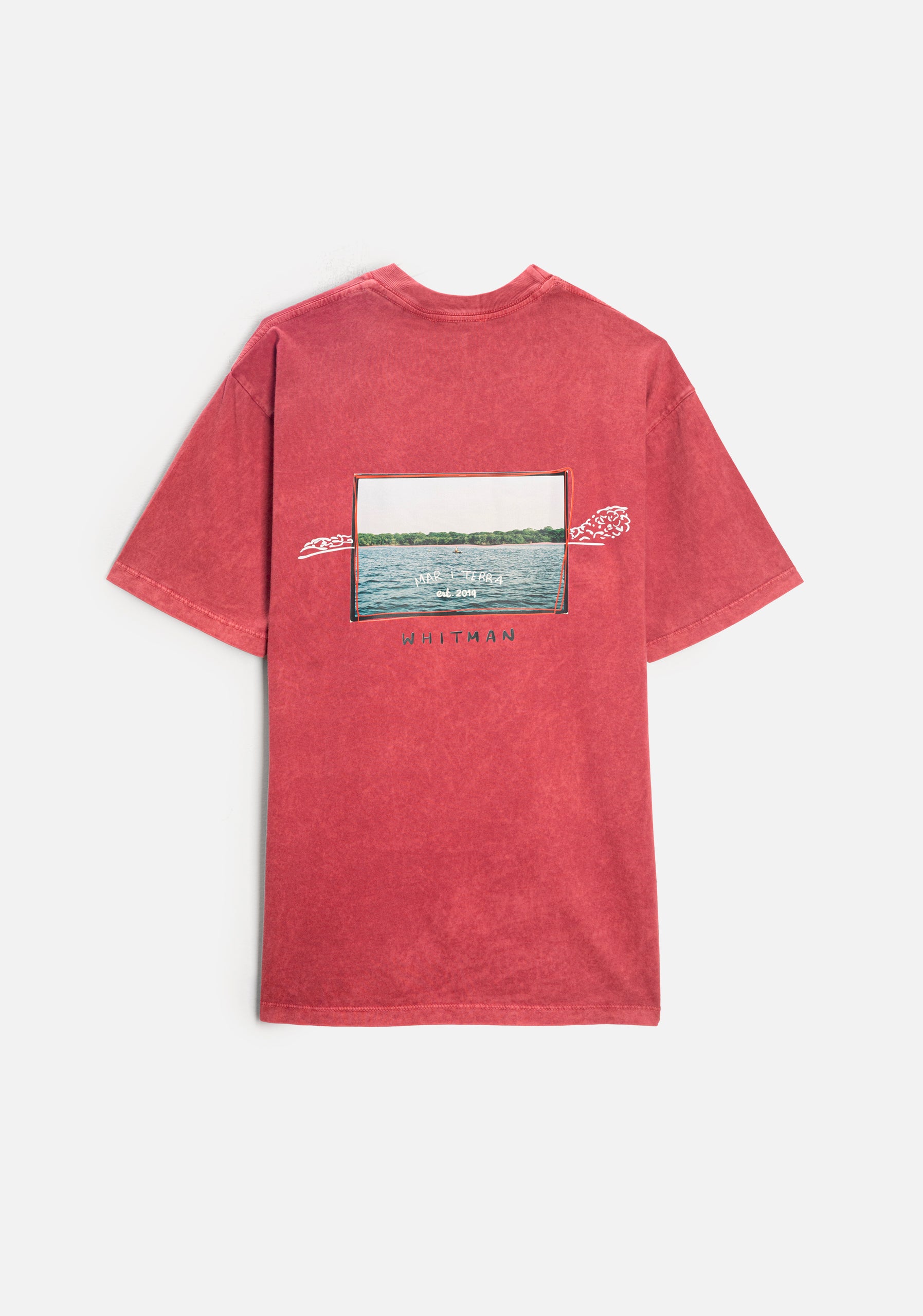 Playera H Paradise Garment Dyed Coral Estampada