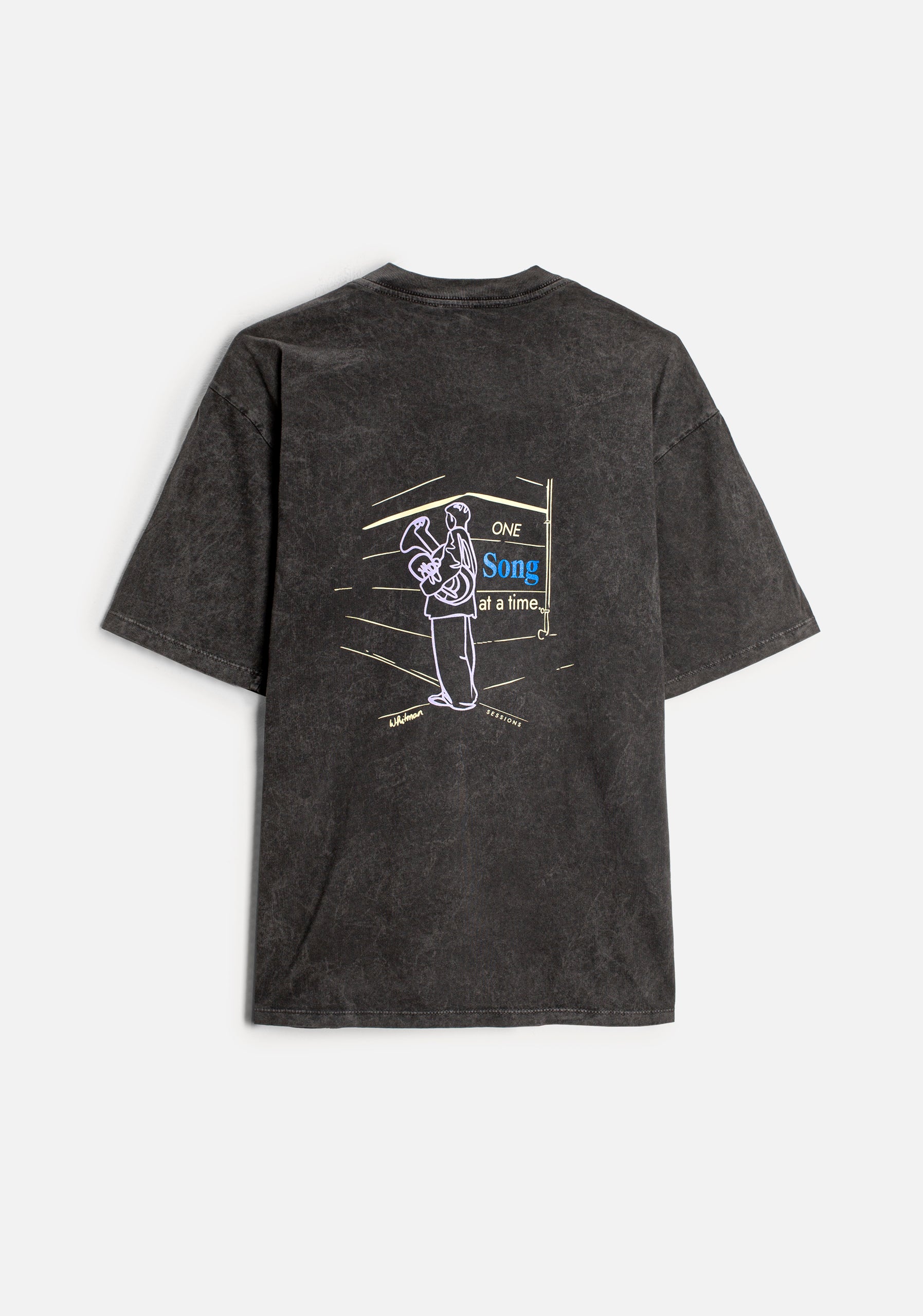Playera H Stone Garment Dyed Negro