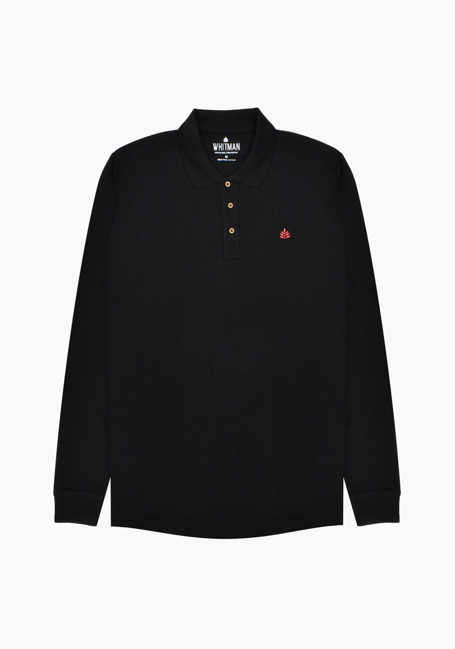 Playera Tipo Polo Manga Larga Negro