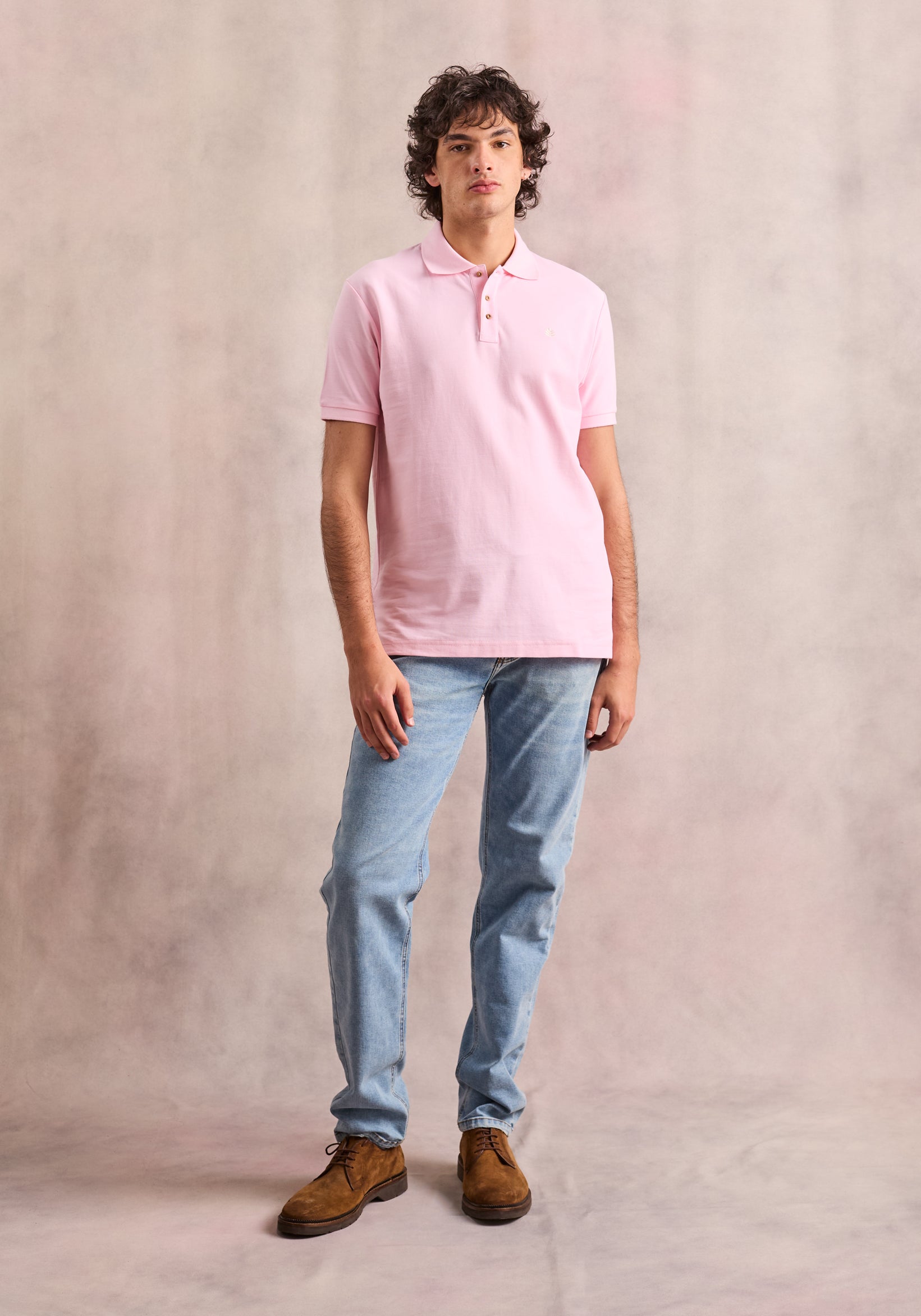 Playera Tipo Polo Rosado