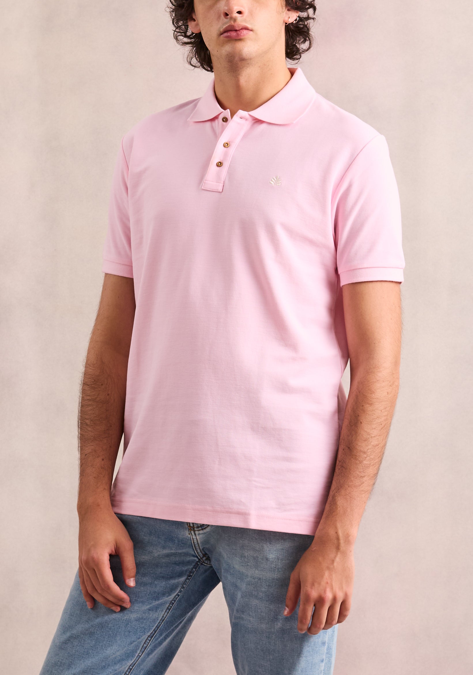 Playera Tipo Polo Rosado L-Mar