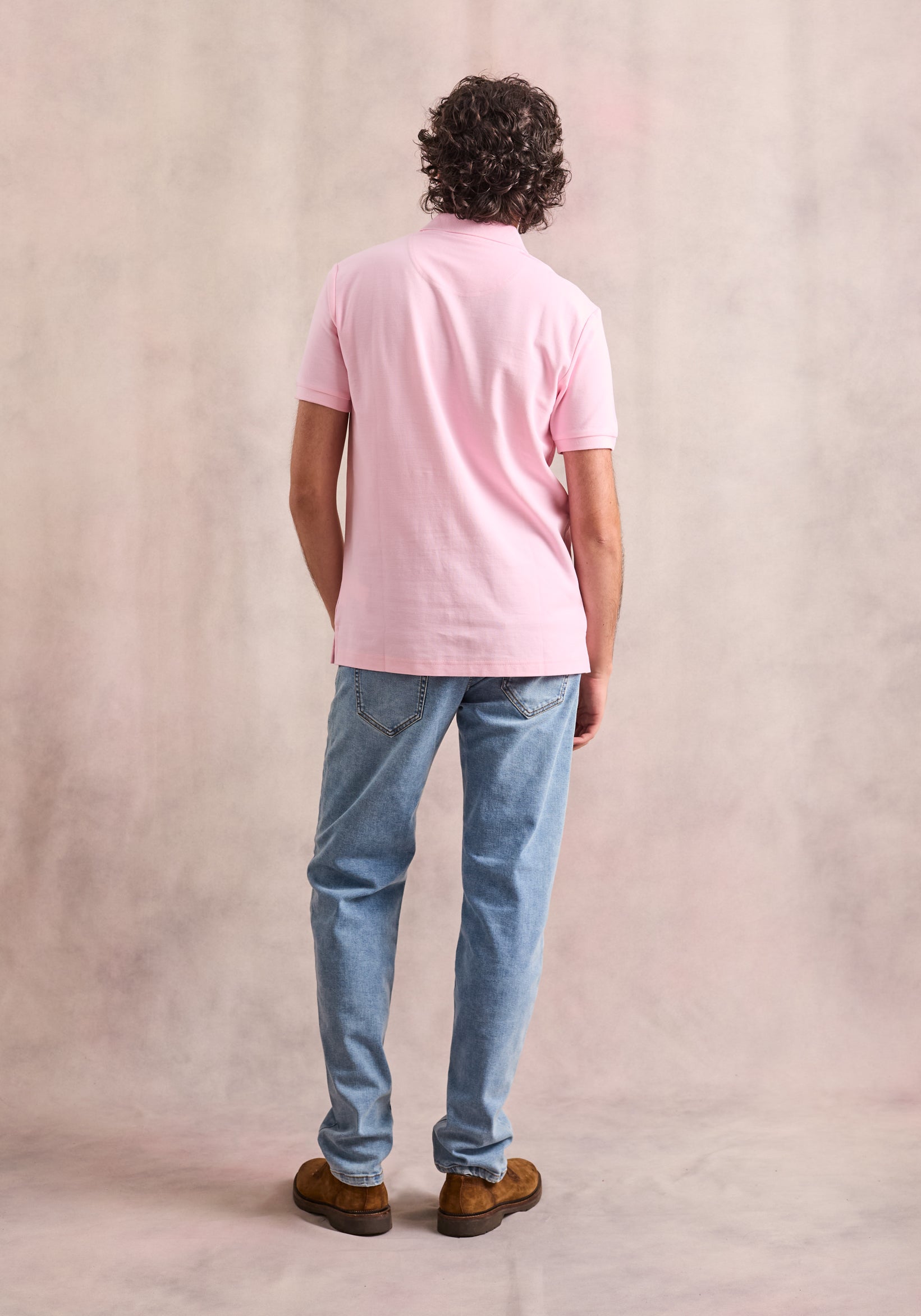 Playera Tipo Polo Rosado L-Mar