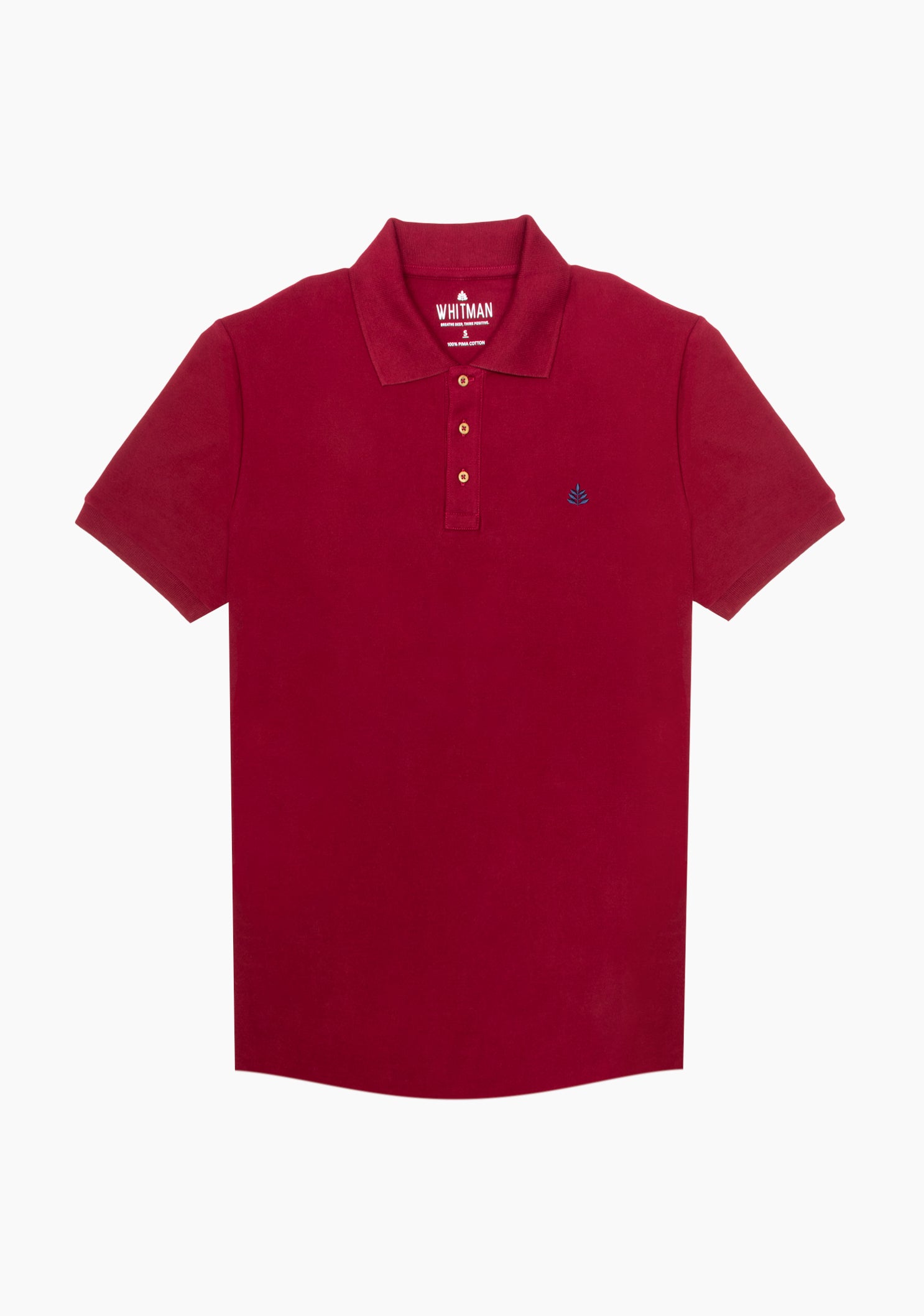 Playera Tipo Polo Vino Tinto L-Azul