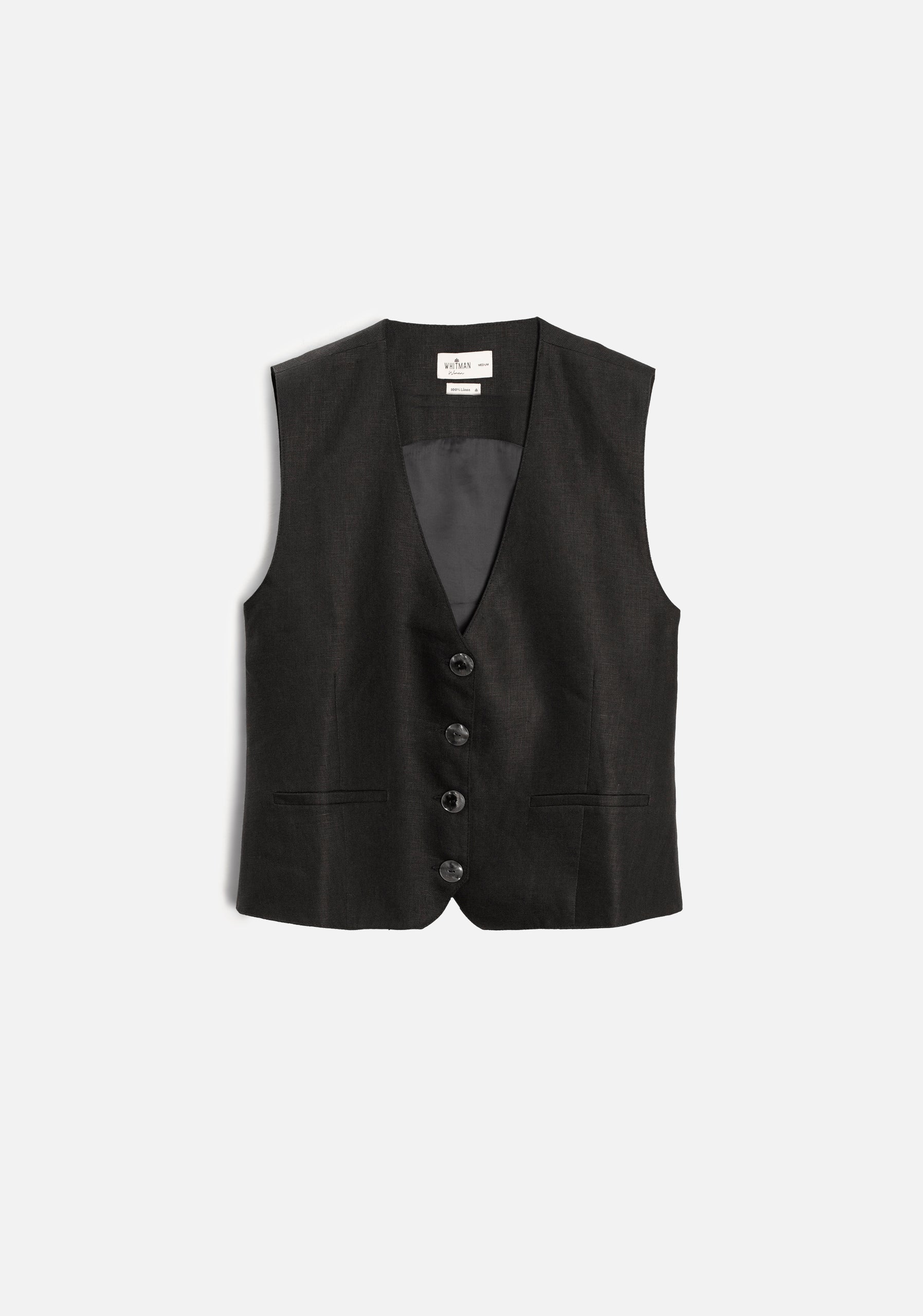 Chaleco M Monroes Lino Negro