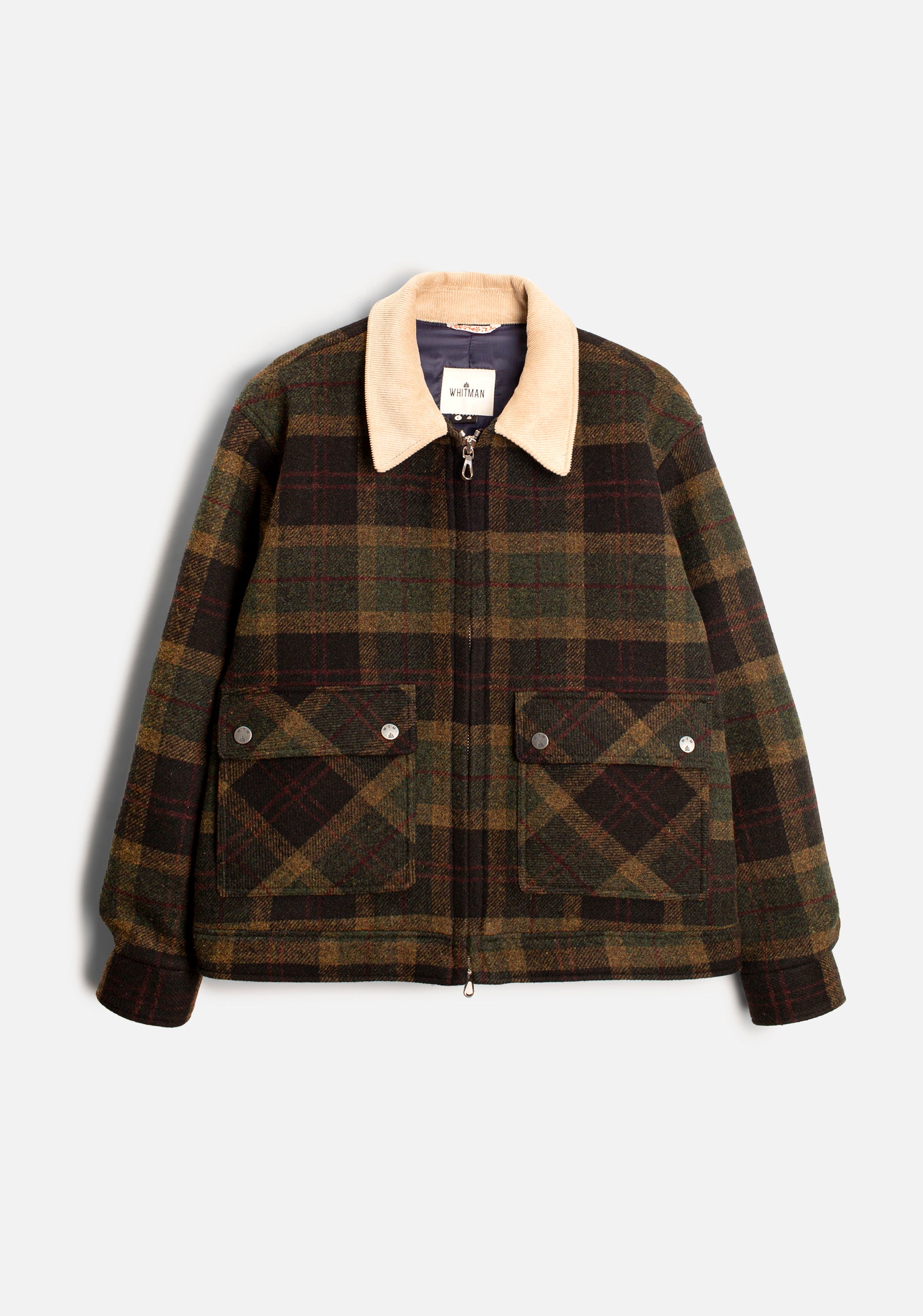 Chamarra H Vermont Lana Cuadros Verde Osc.