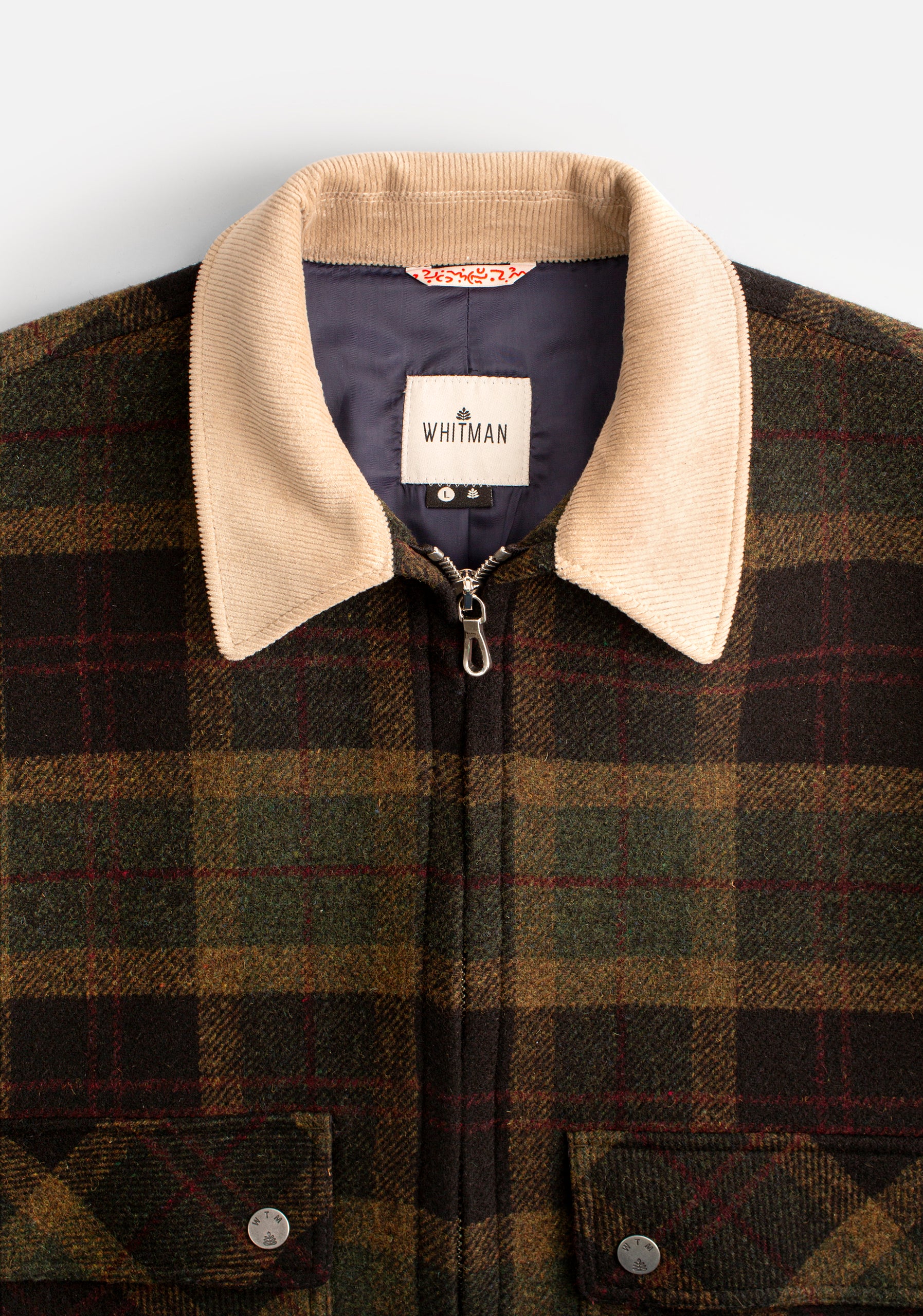 Chamarra H Vermont Lana Cuadros Verde Osc.