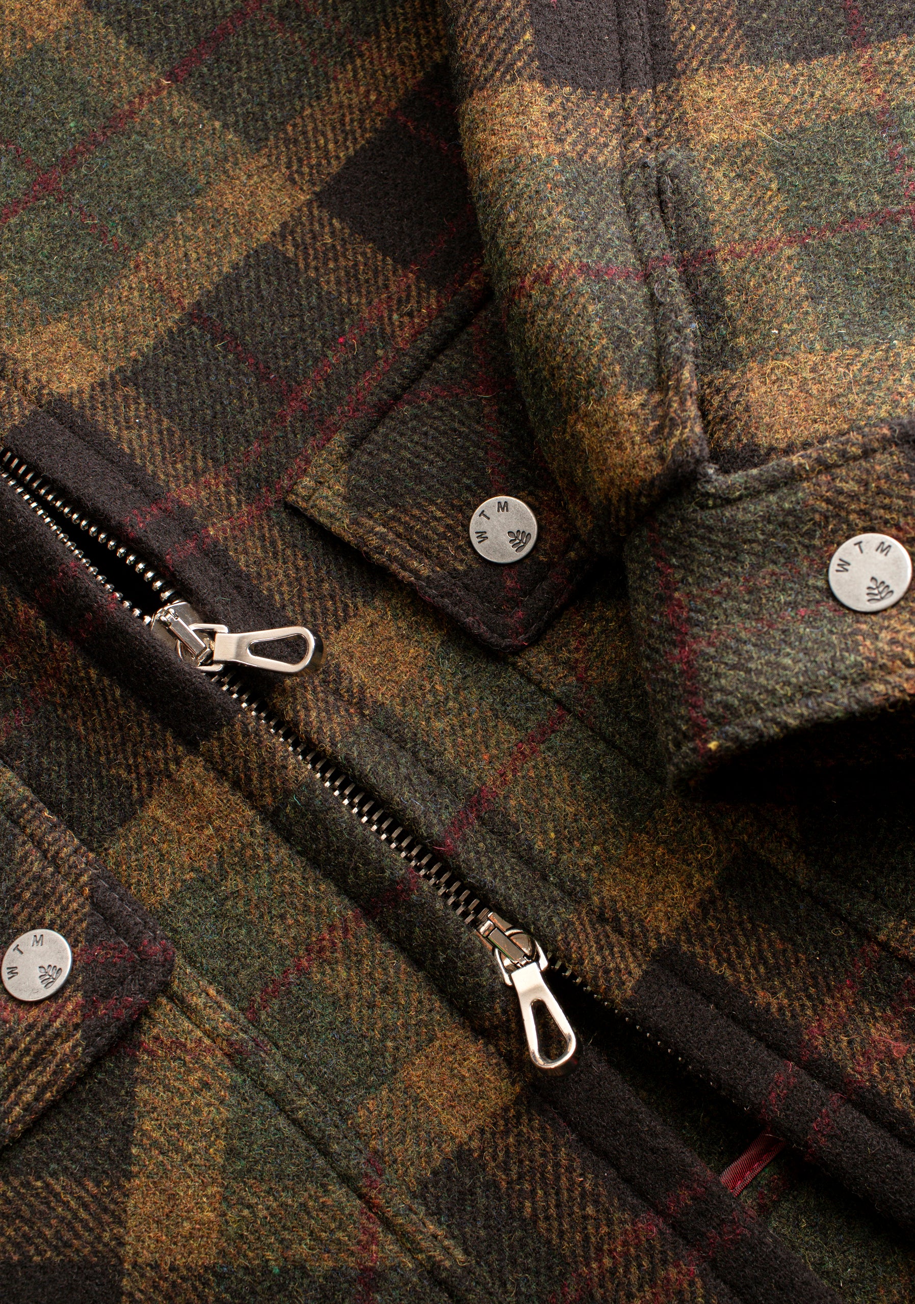 Chamarra H Vermont Lana Cuadros Verde Osc.