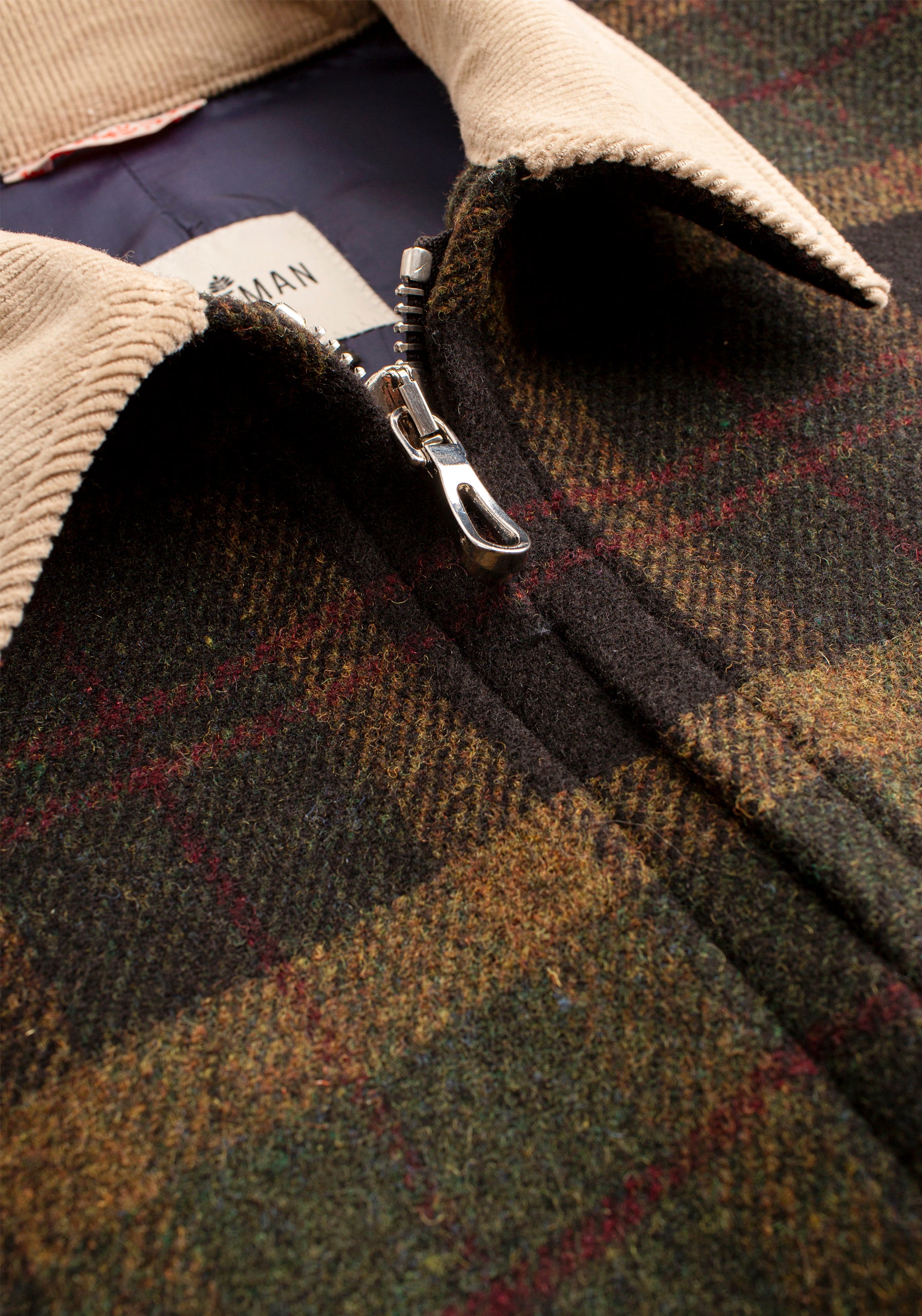 Chamarra H Vermont Lana Cuadros Verde Osc.