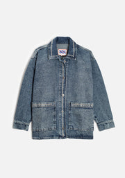 Chamarra M Violetta Denim Bord Azul Medio