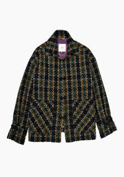 Chamarra Nagoya Negro Cuadros Boucle