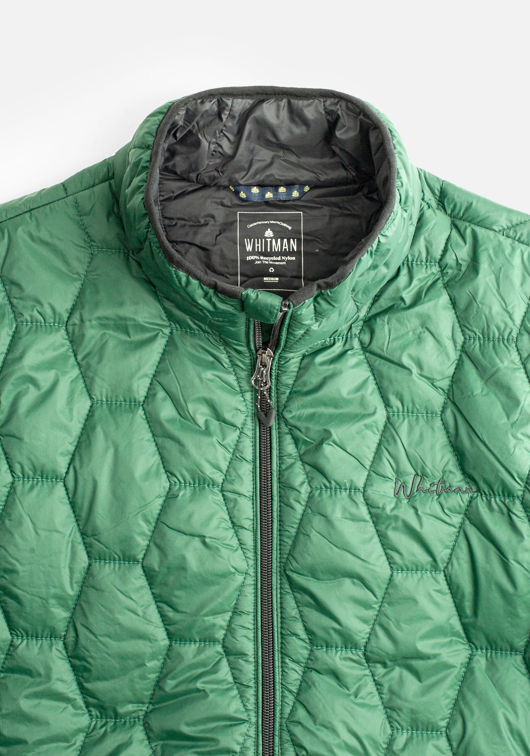 Chamarra Padding Hexagonos Verde