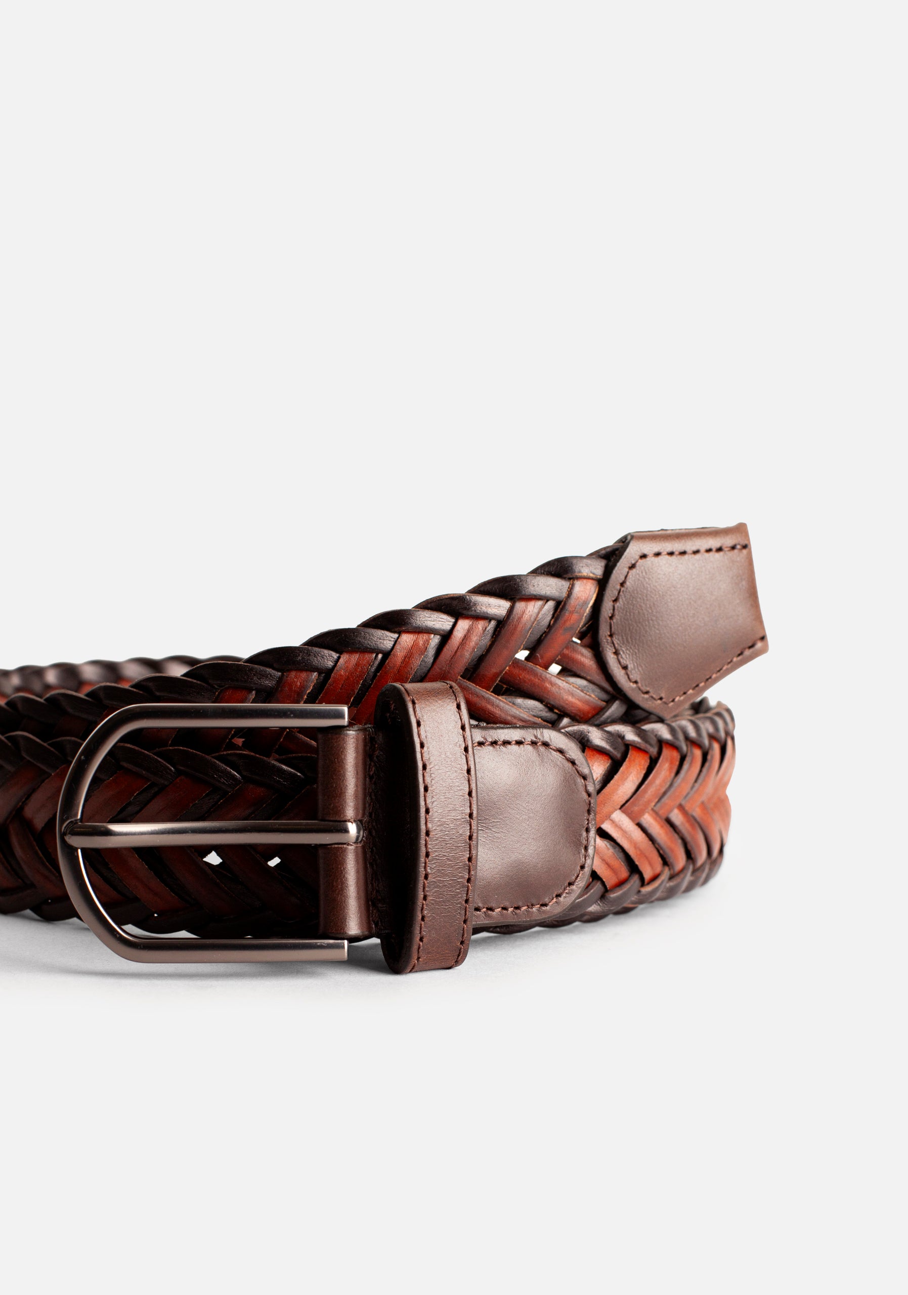 Cinturón H Trenzado Porto Cognac