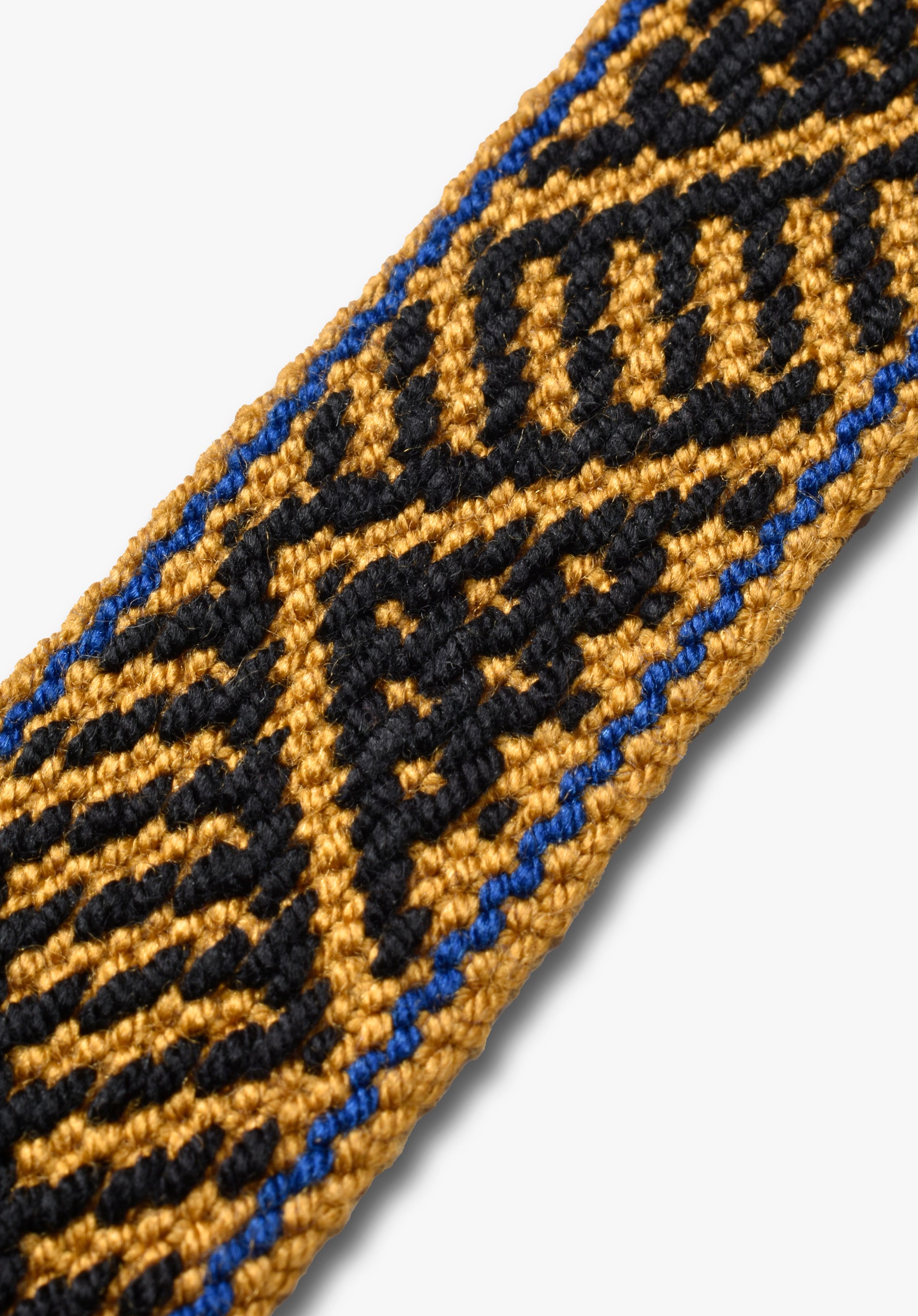 Cinturón Tejido Calvino Ocre-Negro