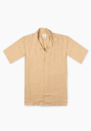 Camisa Cubana Lino Camel