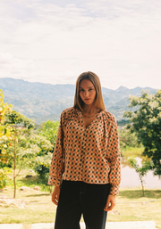 Blusa M Leticia Estampado Rosado