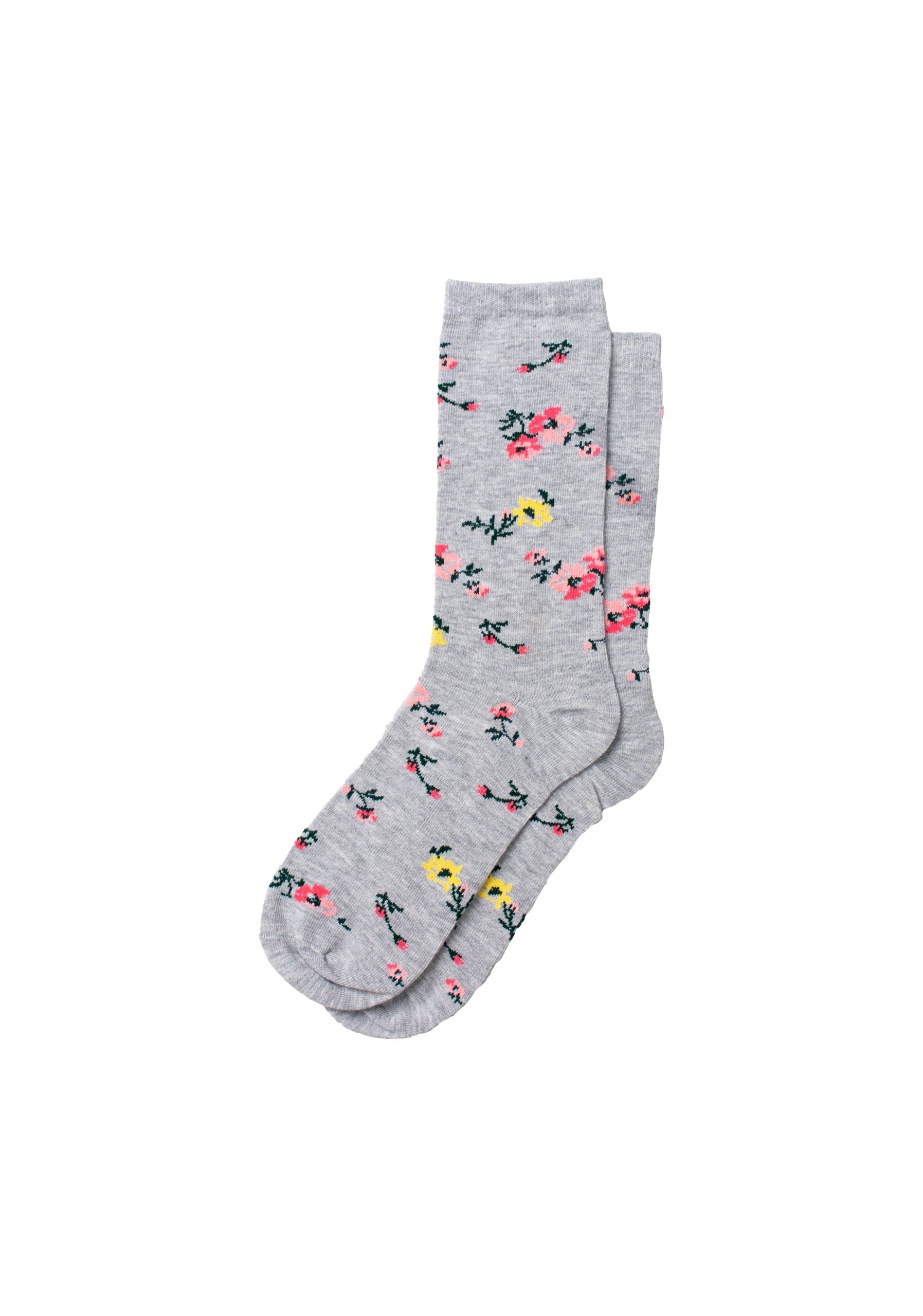 Calcetines Flores Gris