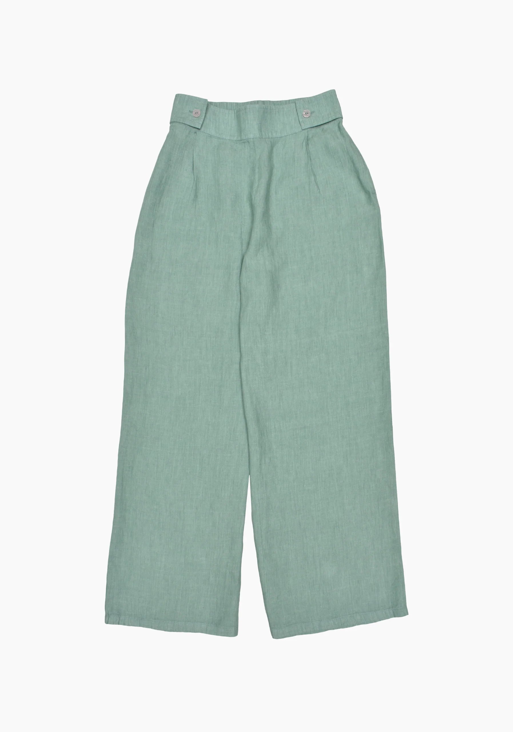 Pantalón Lino Ornella Verde Medio