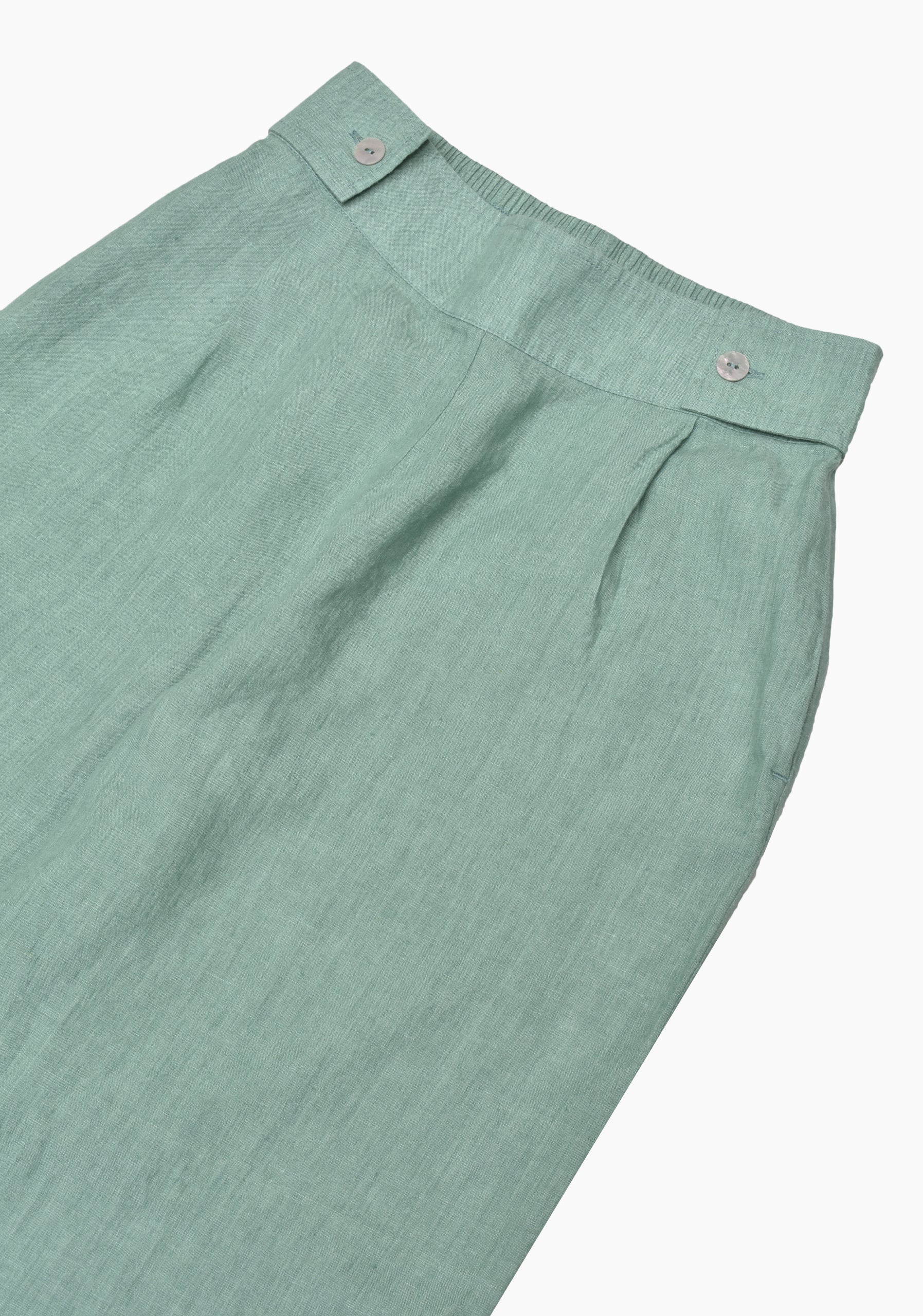 Pantalón Lino Ornella Verde Medio