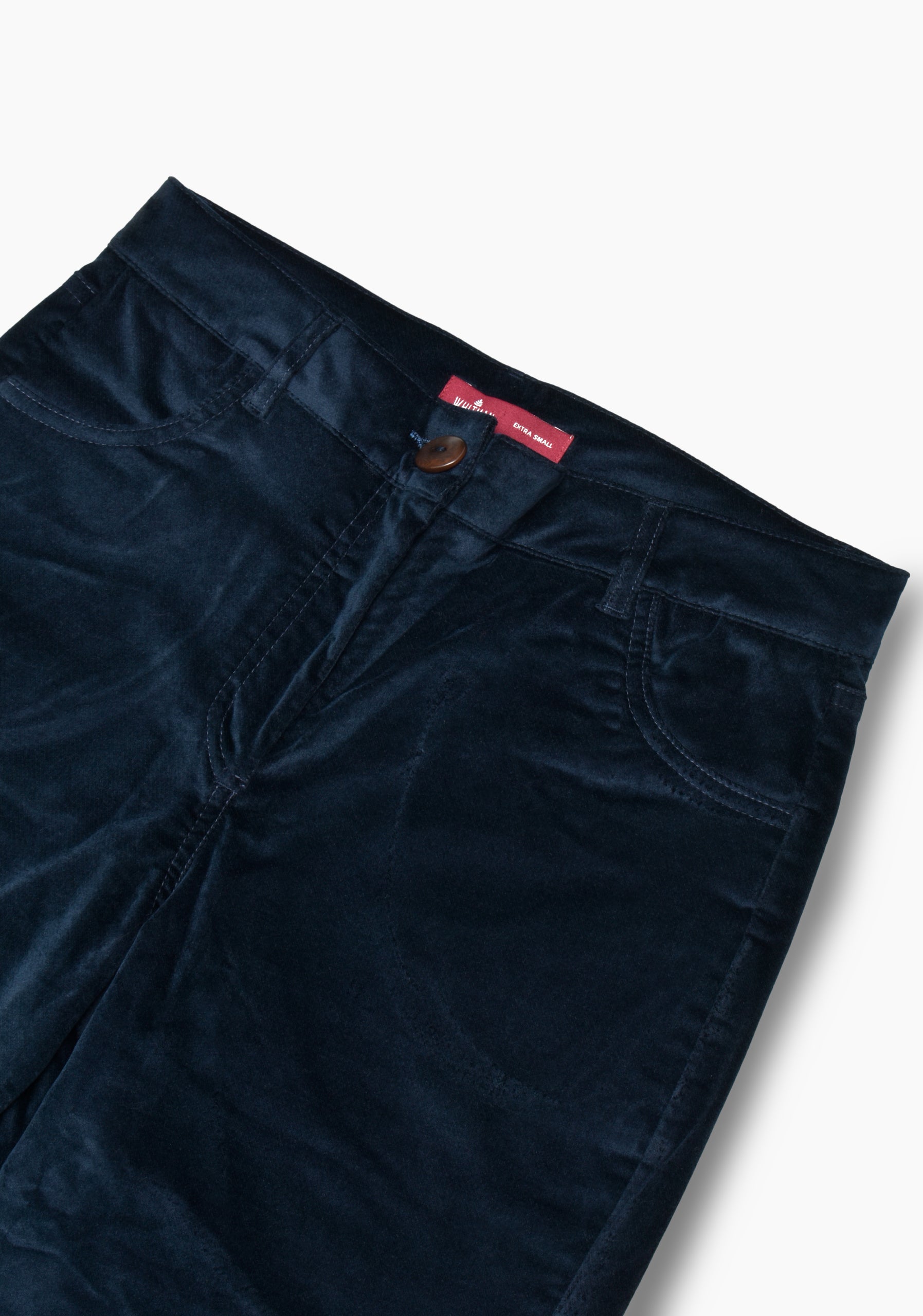 Pantalón Lourdes Pana Lisa Azul Oscuro