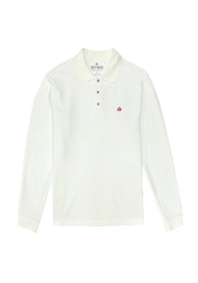 Playera Tipo Polo Manga Larga Marfil