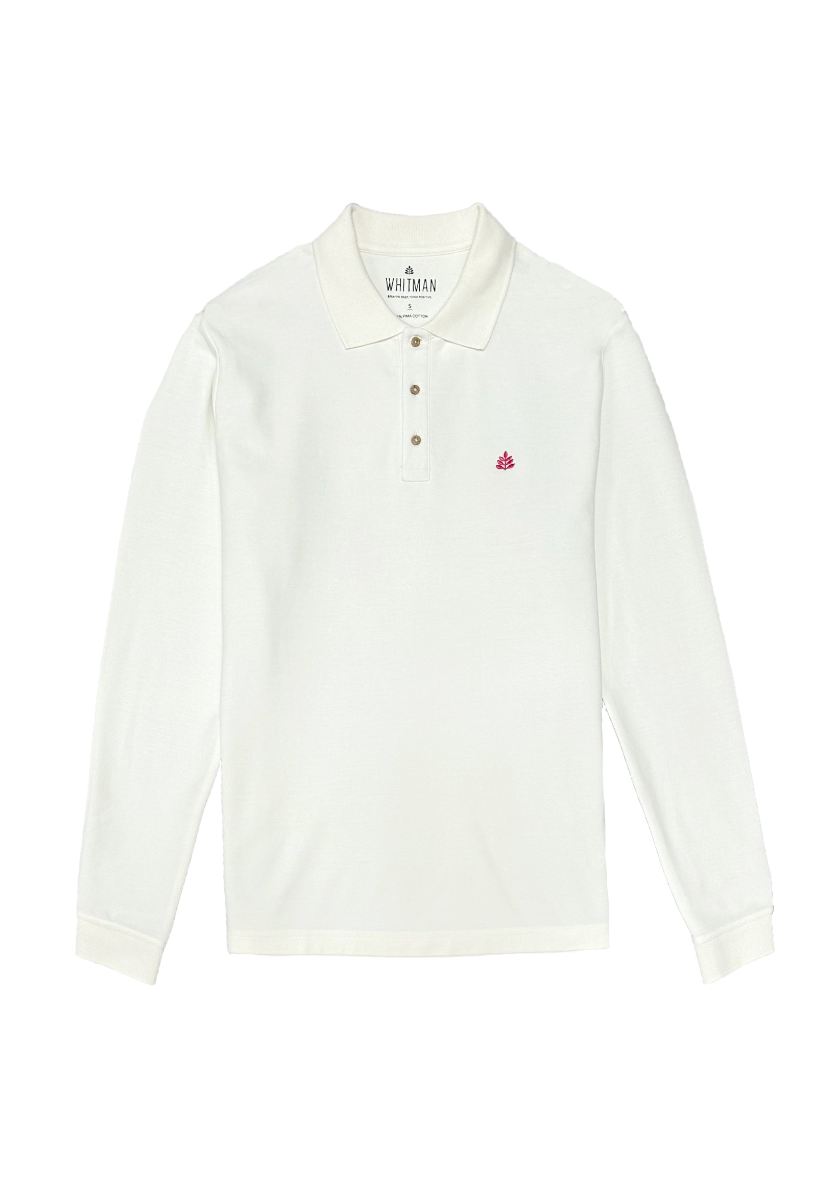 Playera Tipo Polo Manga Larga Marfil