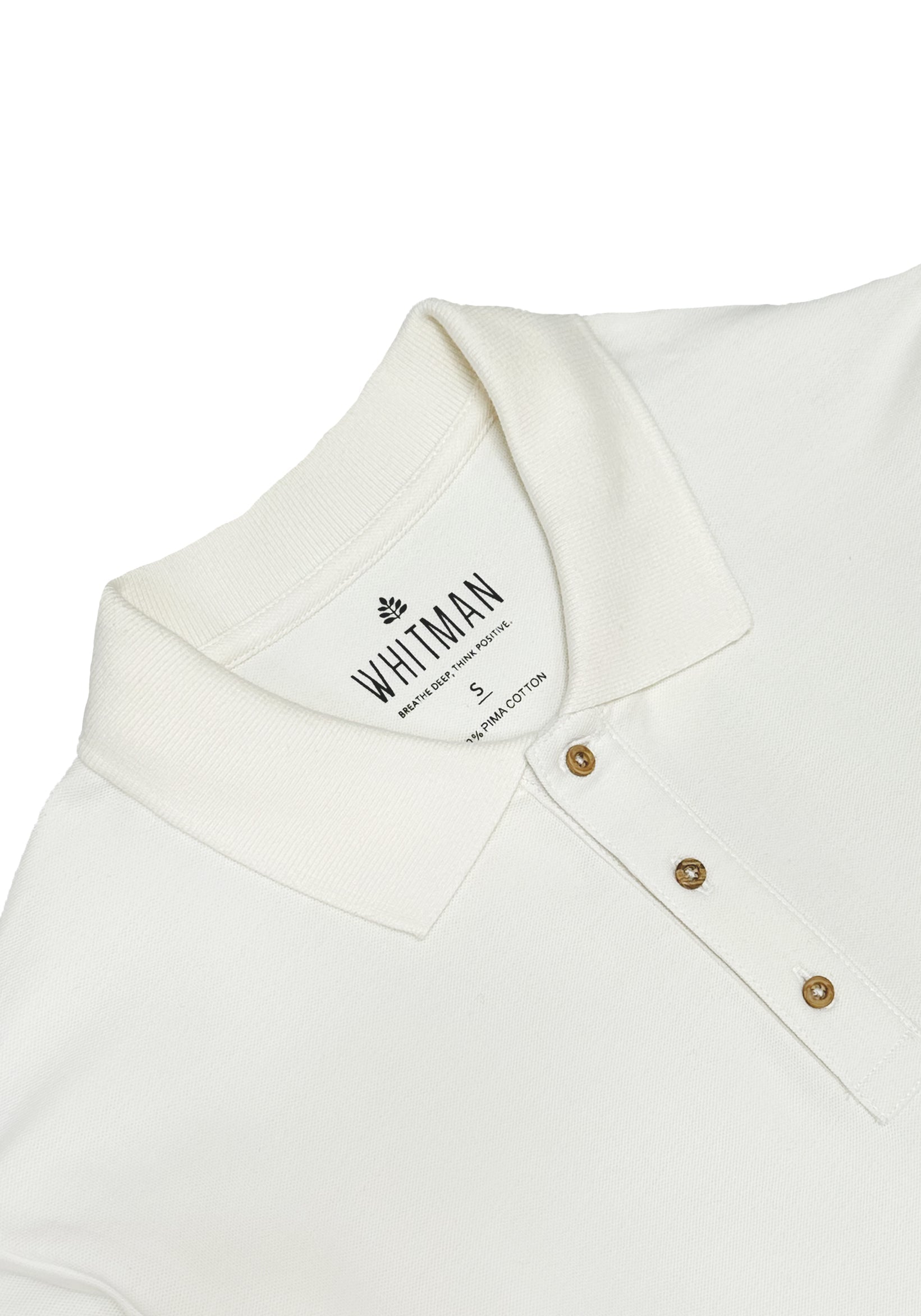 Playera Tipo Polo Manga Larga Marfil