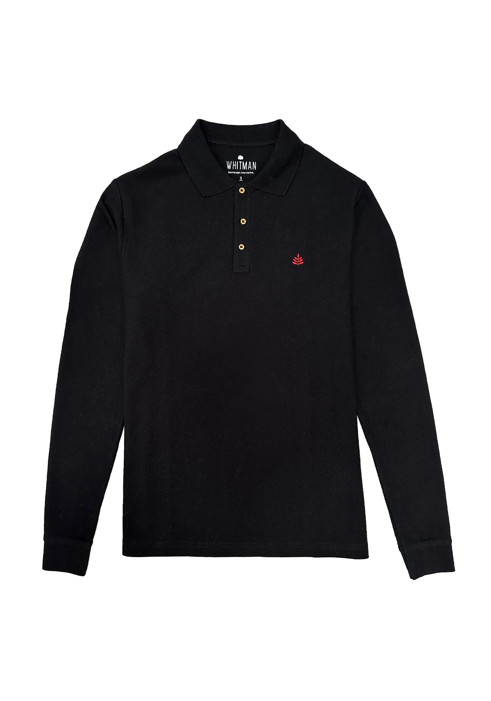 Playera Tipo Polo Negro L-Roj