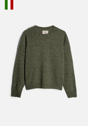 Sweater Knit Violet CRD Marfil - Verde Olive