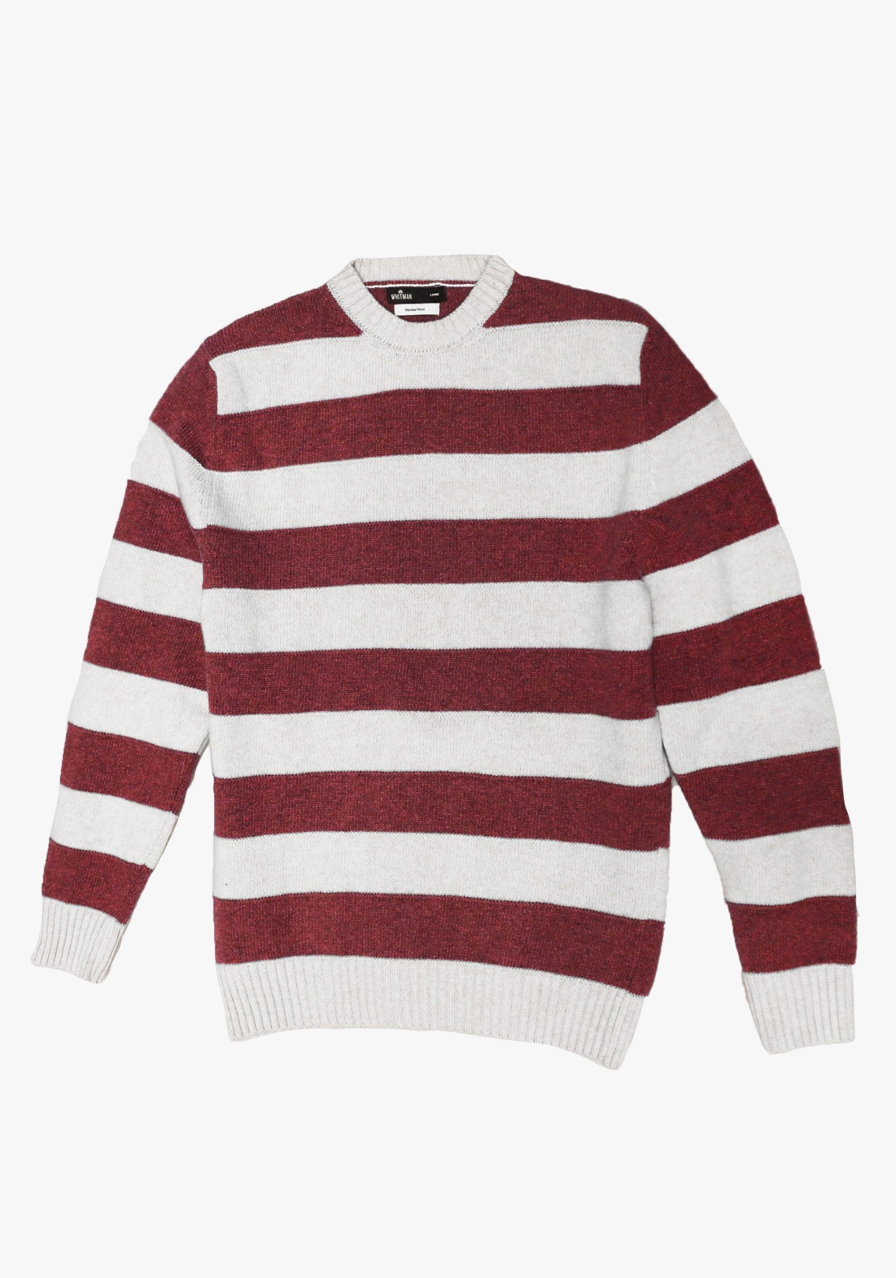 Sweater Vancouver Lineas Cereza / Hueso