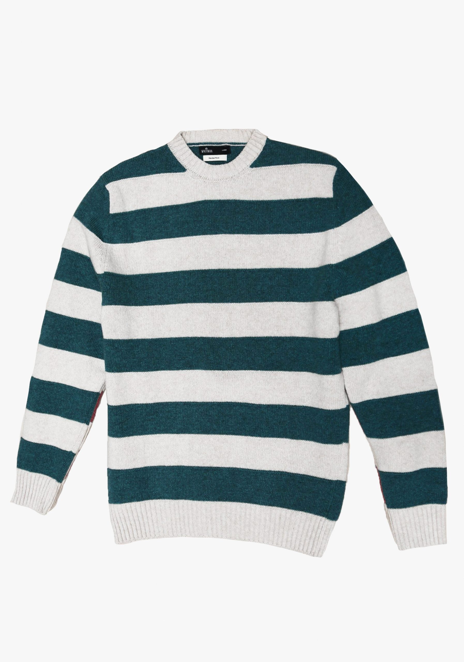 Sweter Vancouver Lineas Verde / Hueso