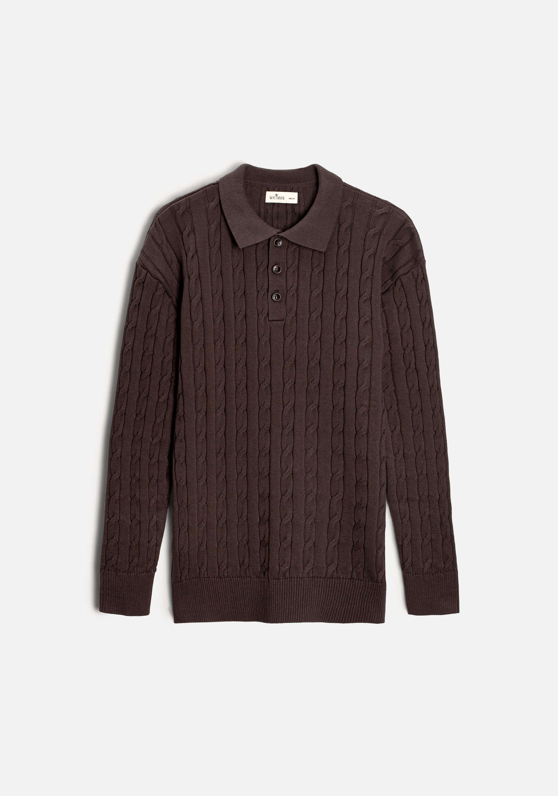 Sweater H Turin Trenzado Unicolor Café Osc